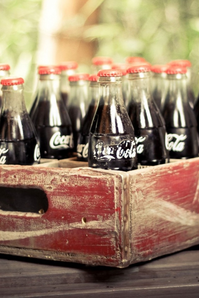 Handy-Wallpaper Coca Cola, Jahrgang, Retro, Uralt, Flasche, Produkte kostenlos herunterladen.