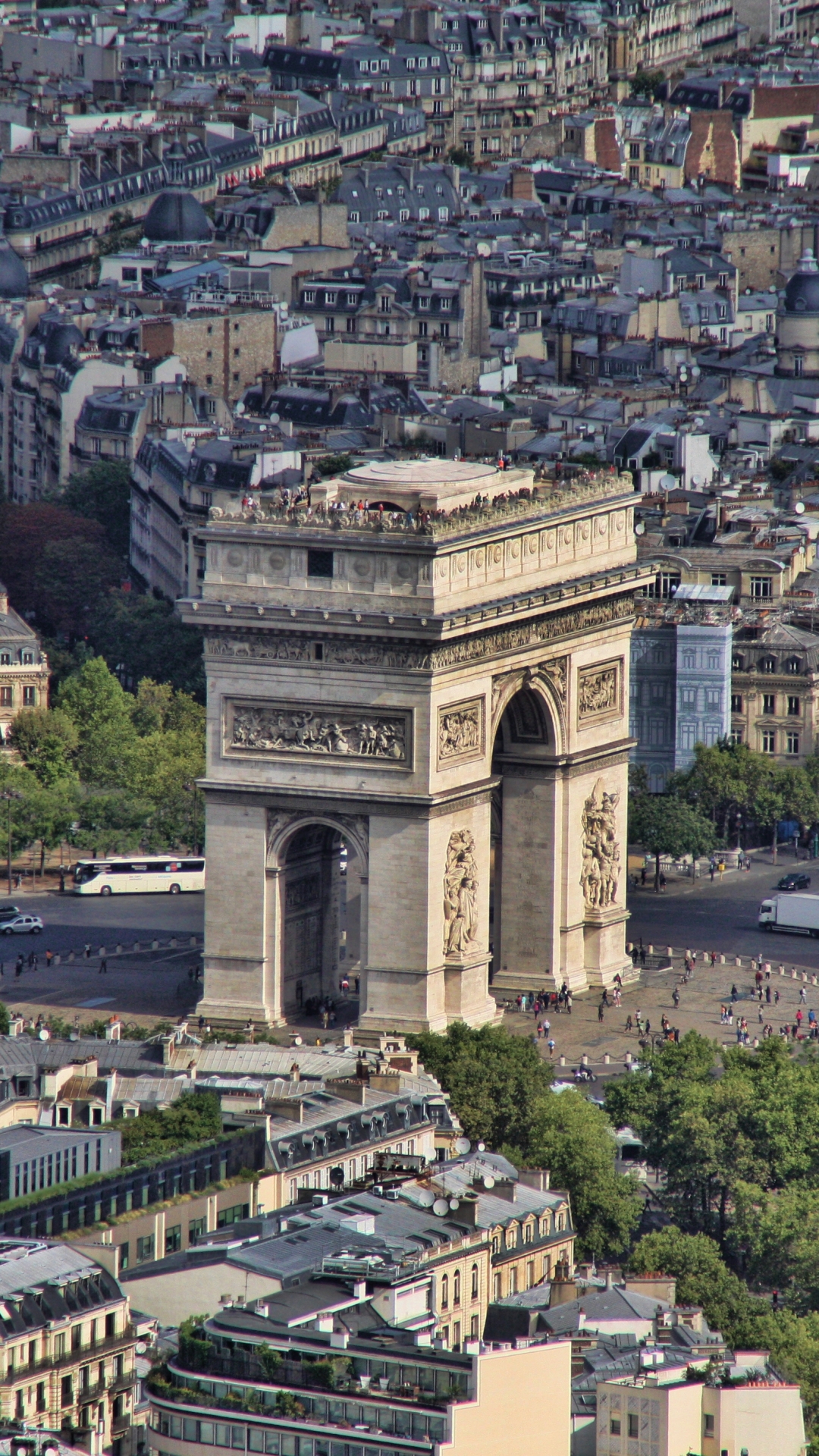 Скачать картинку Города, Париж, Триумфальная Арка, Сделано Человеком в телефон бесплатно.