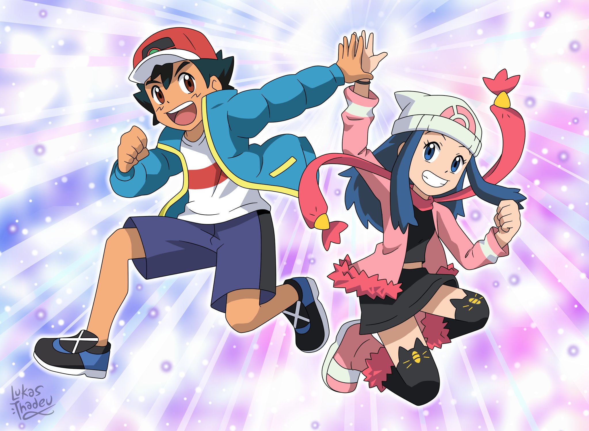Baixar papel de parede para celular de Anime, Sorriso, Boné, Pokémon, Chapéu, Dawn (Pokémon), Ash Ketchum gratuito.