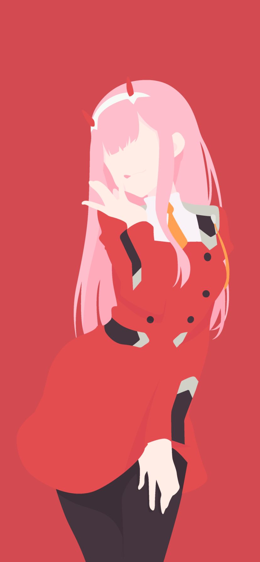 Téléchargez des papiers peints mobile Animé, Minimaliste, Cheveux Roses, Cheveux Longs, Darling In The Franxx, Zero Two (Chéri Dans Le Franxx) gratuitement.