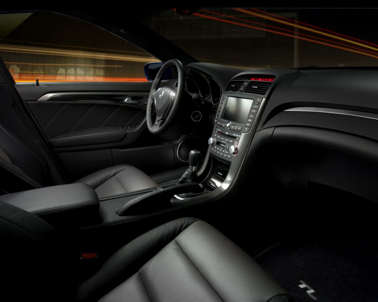 black, acura, interior, cars, steering wheel, rudder, salon, tl, 2007 Full HD