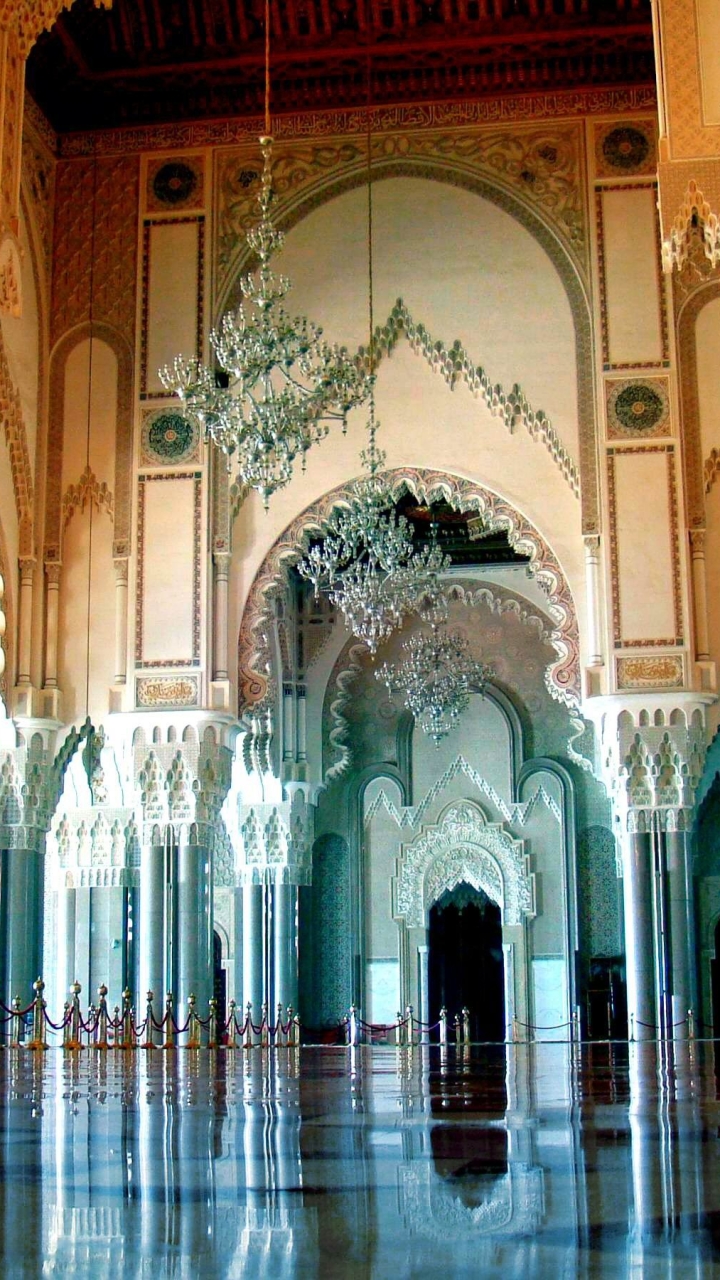 Handy-Wallpaper Architektur, Innere, Moschee, Die Architektur, Spiegelung, Religiös, Betrachtung, Moschee Hassan Ii, Moscheen kostenlos herunterladen.