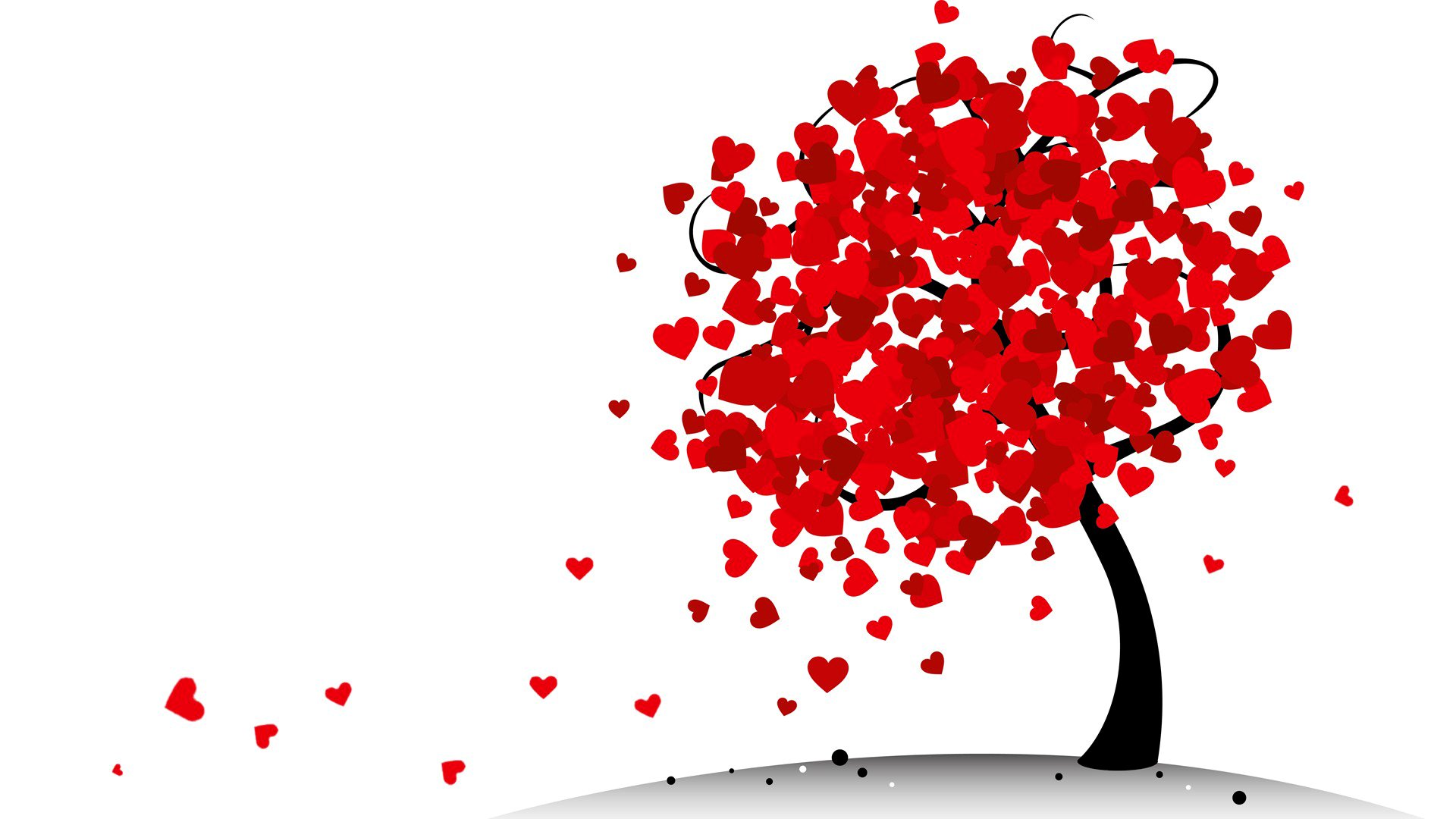 Скачать картинку Любовь, Красный, Дерево, Сердце, Художественные в телефон бесплатно.