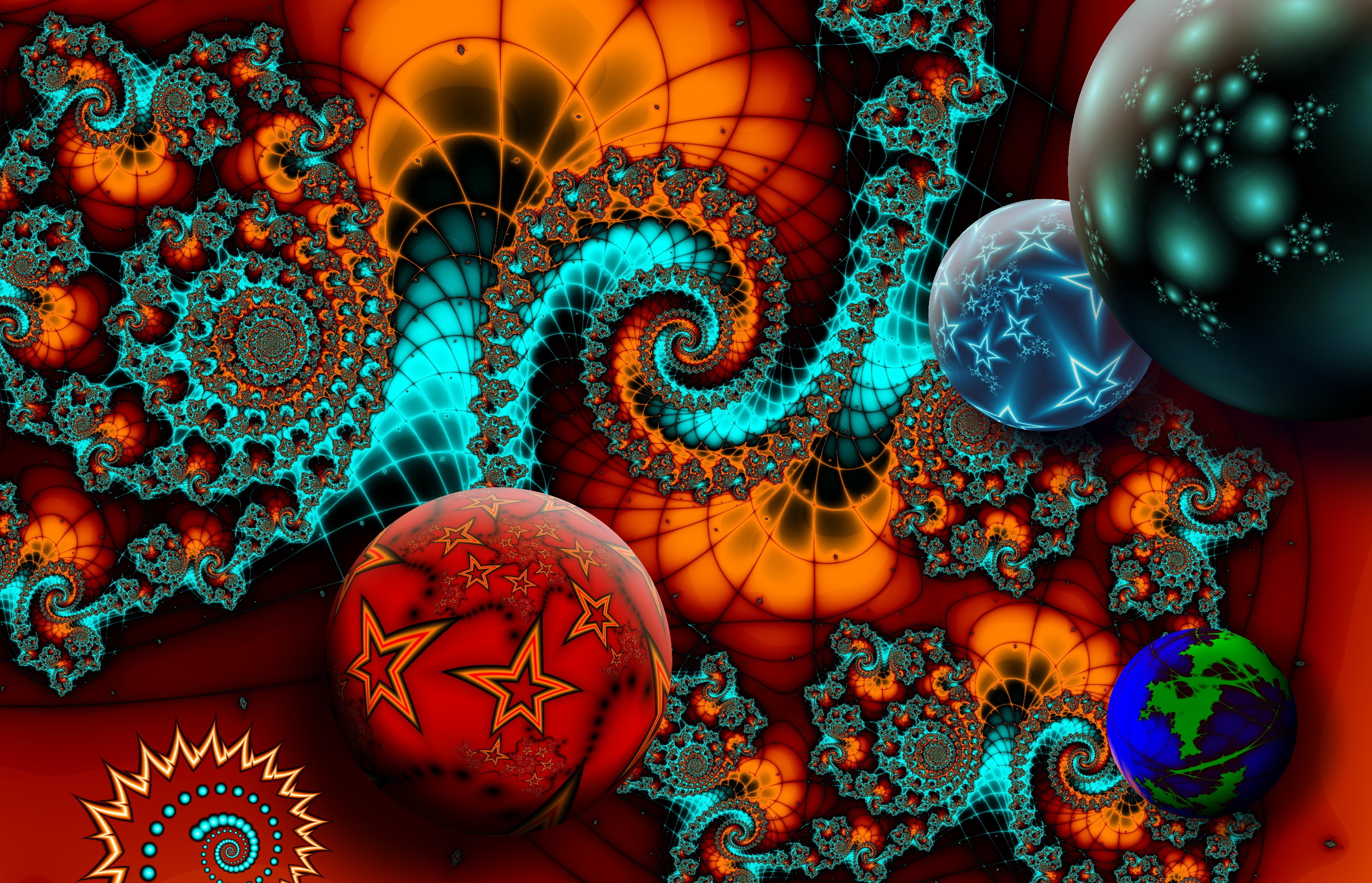 Free download wallpaper Abstract, Fractal, Colorful, Shapes, Sphere on your PC desktop
