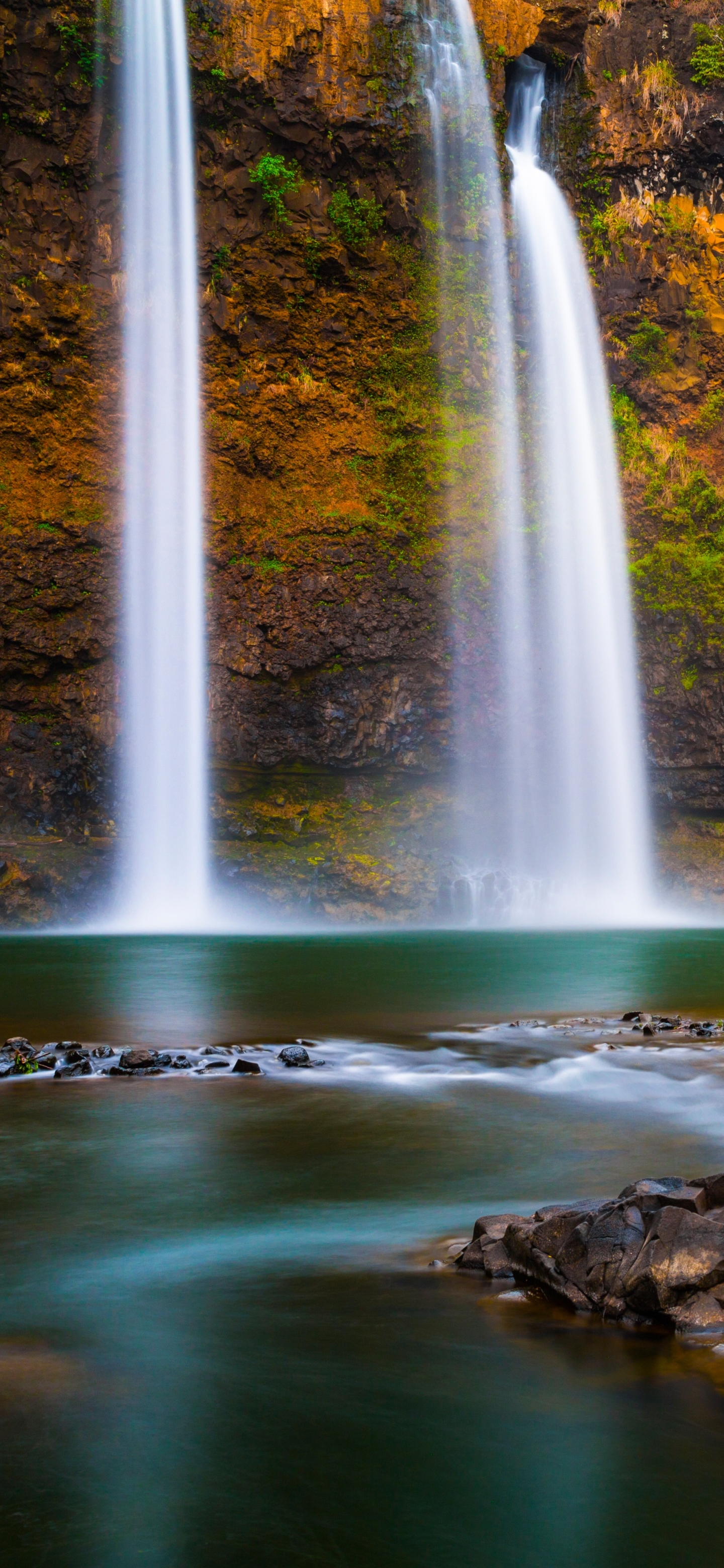 Скачать обои бесплатно Водопады, Водопад, Утес, Гавайи, Земля/природа, Утёс картинка на рабочий стол ПК