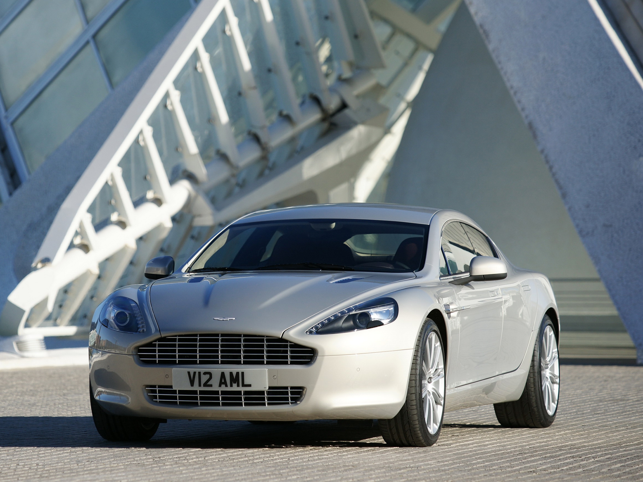 Baixe gratuitamente a imagem Automóveis, Aston Martin, Carros, Vista Frontal, 2009, Rapide, Prata na área de trabalho do seu PC