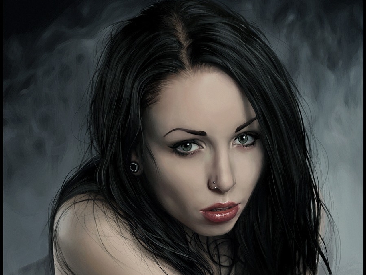 Free download wallpaper Artistic, Women, Black Hair on your PC desktop