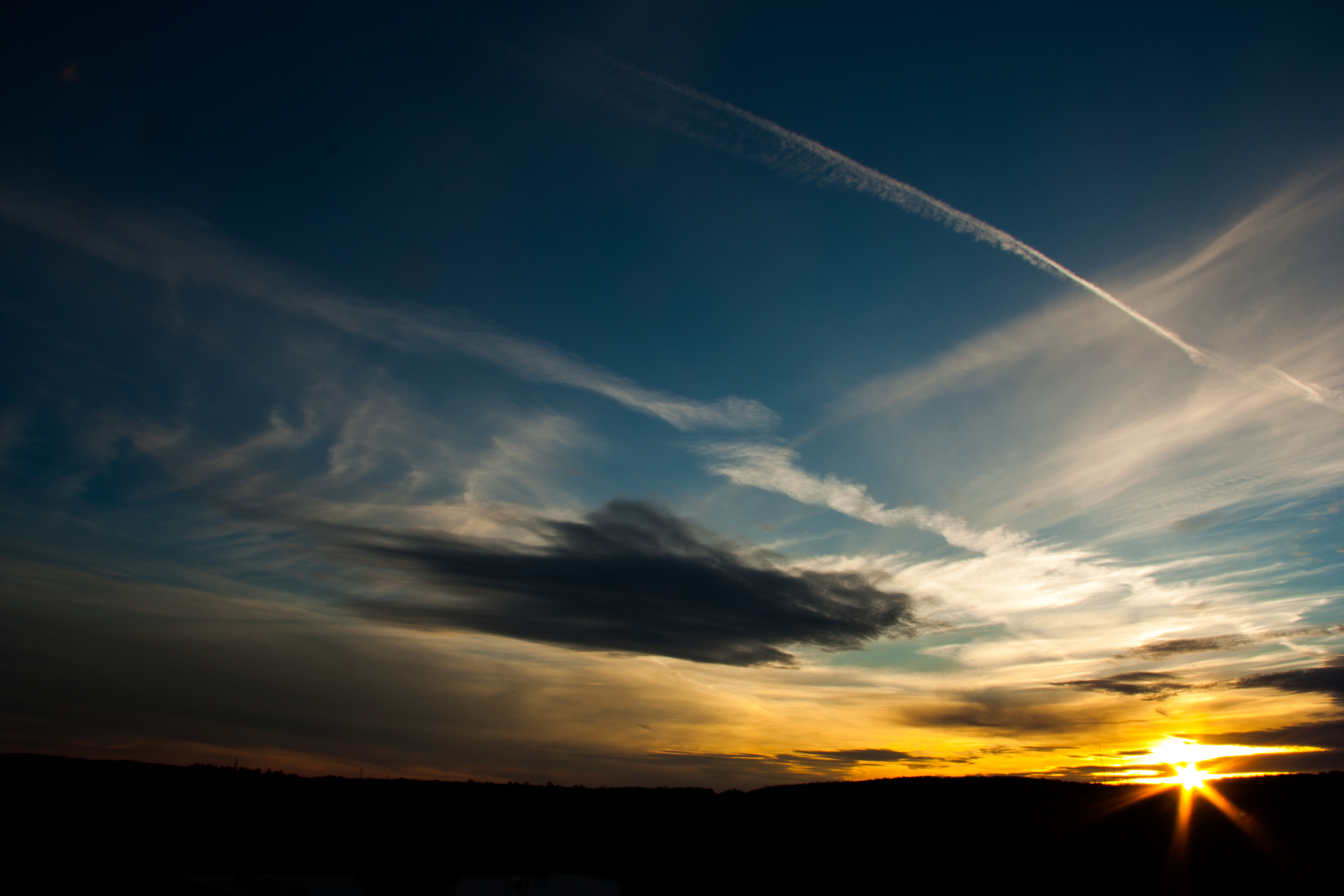 Free download wallpaper Sunset, Sky, Earth, Hill, Cloud on your PC desktop