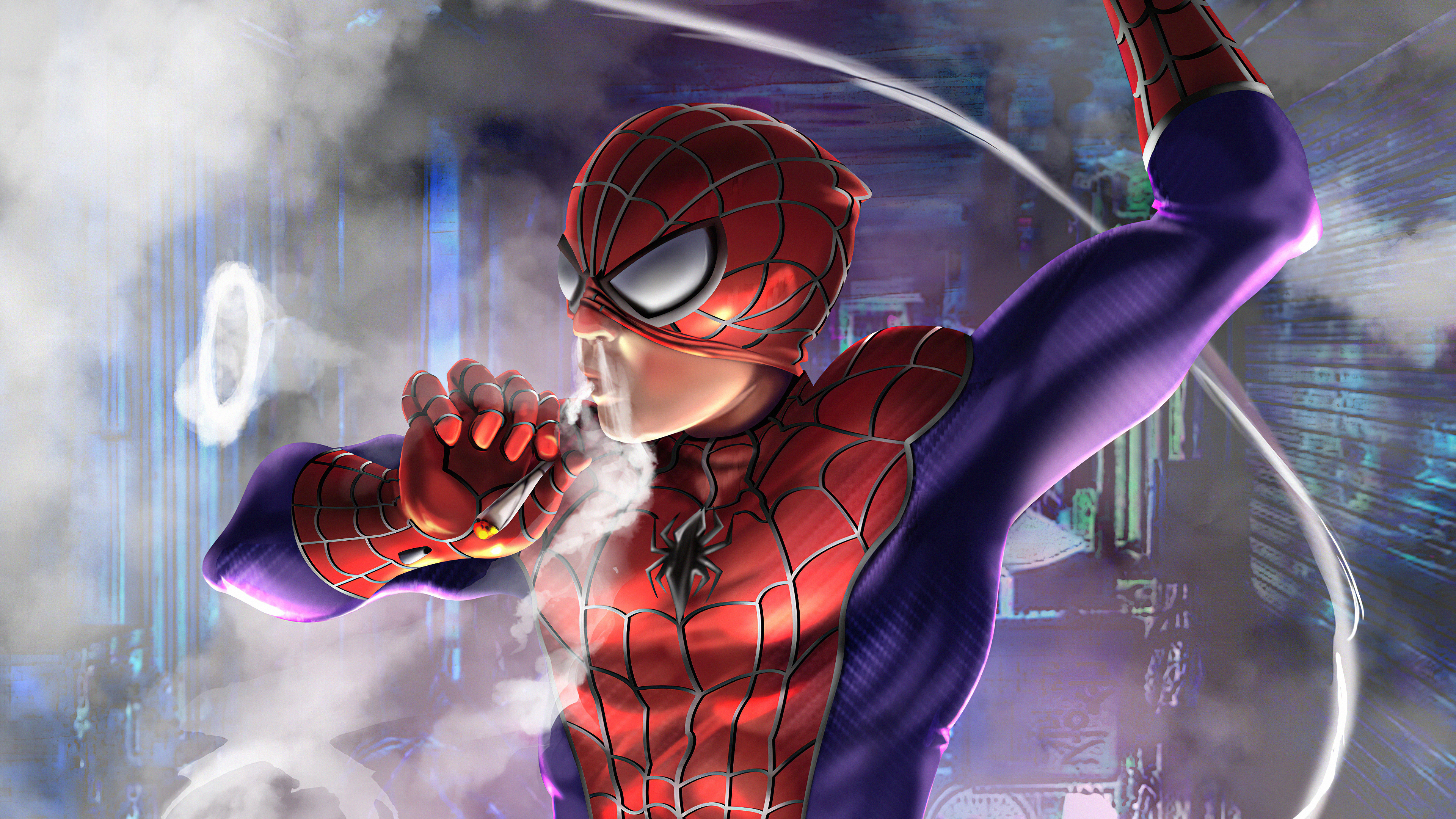 Download mobile wallpaper Spider Man, Comics, Smoking for free.