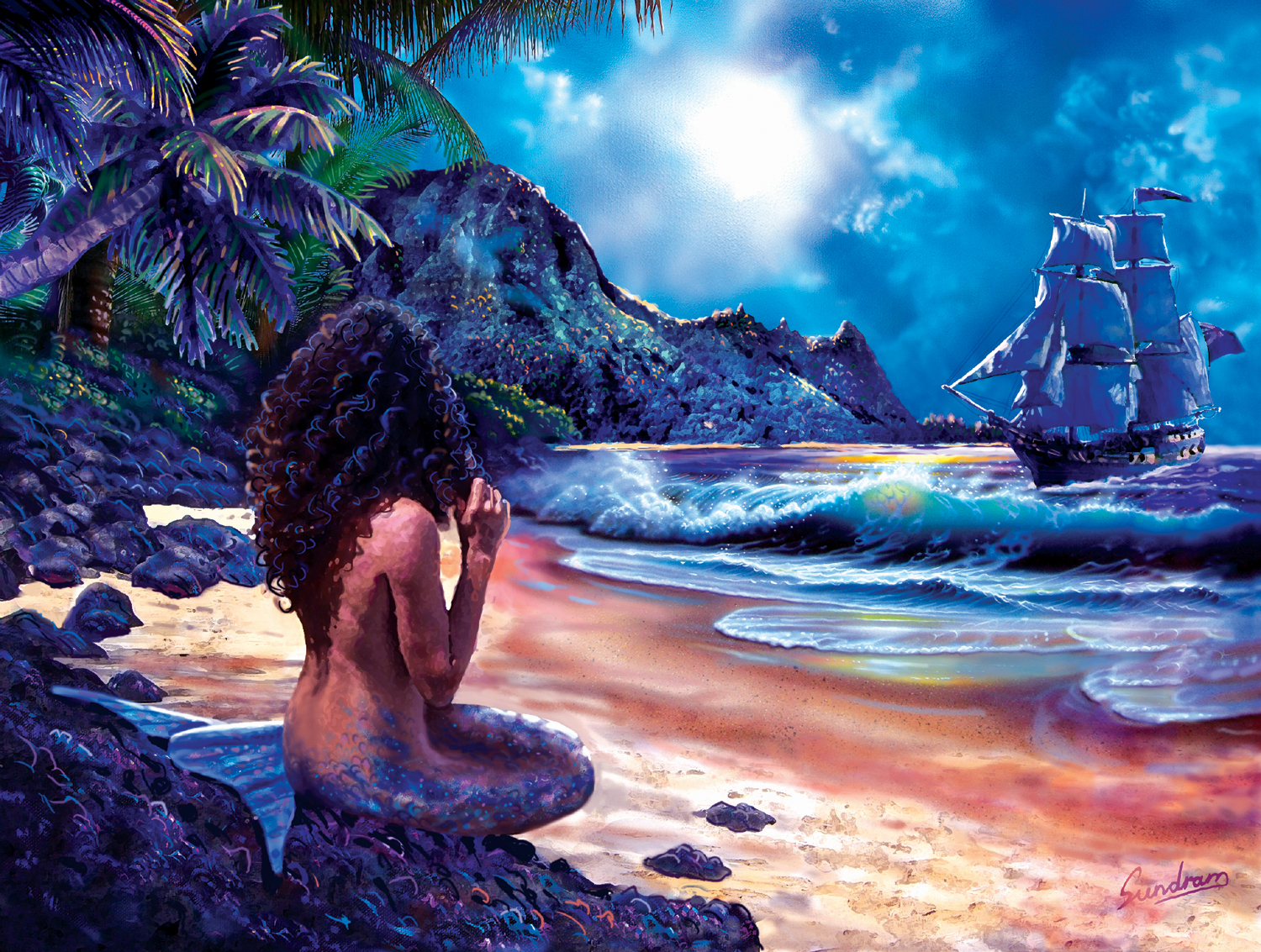 Free download wallpaper Fantasy, Ship, Mermaid on your PC desktop