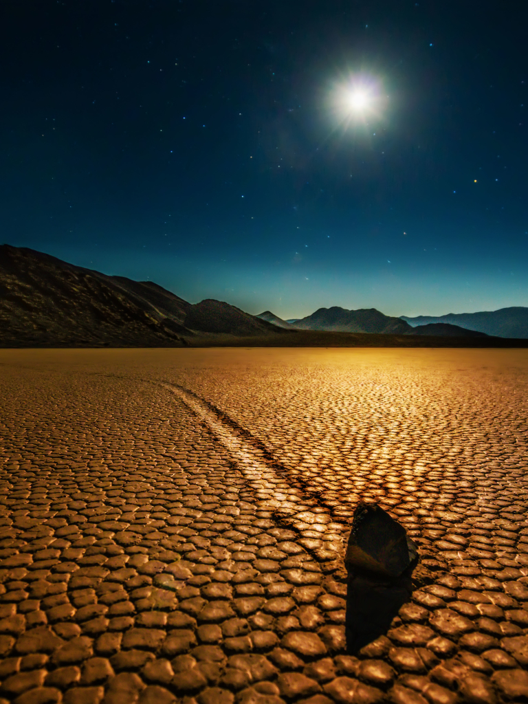Download mobile wallpaper Sky, Night, Desert, Earth, Stone, California, Death Valley for free.