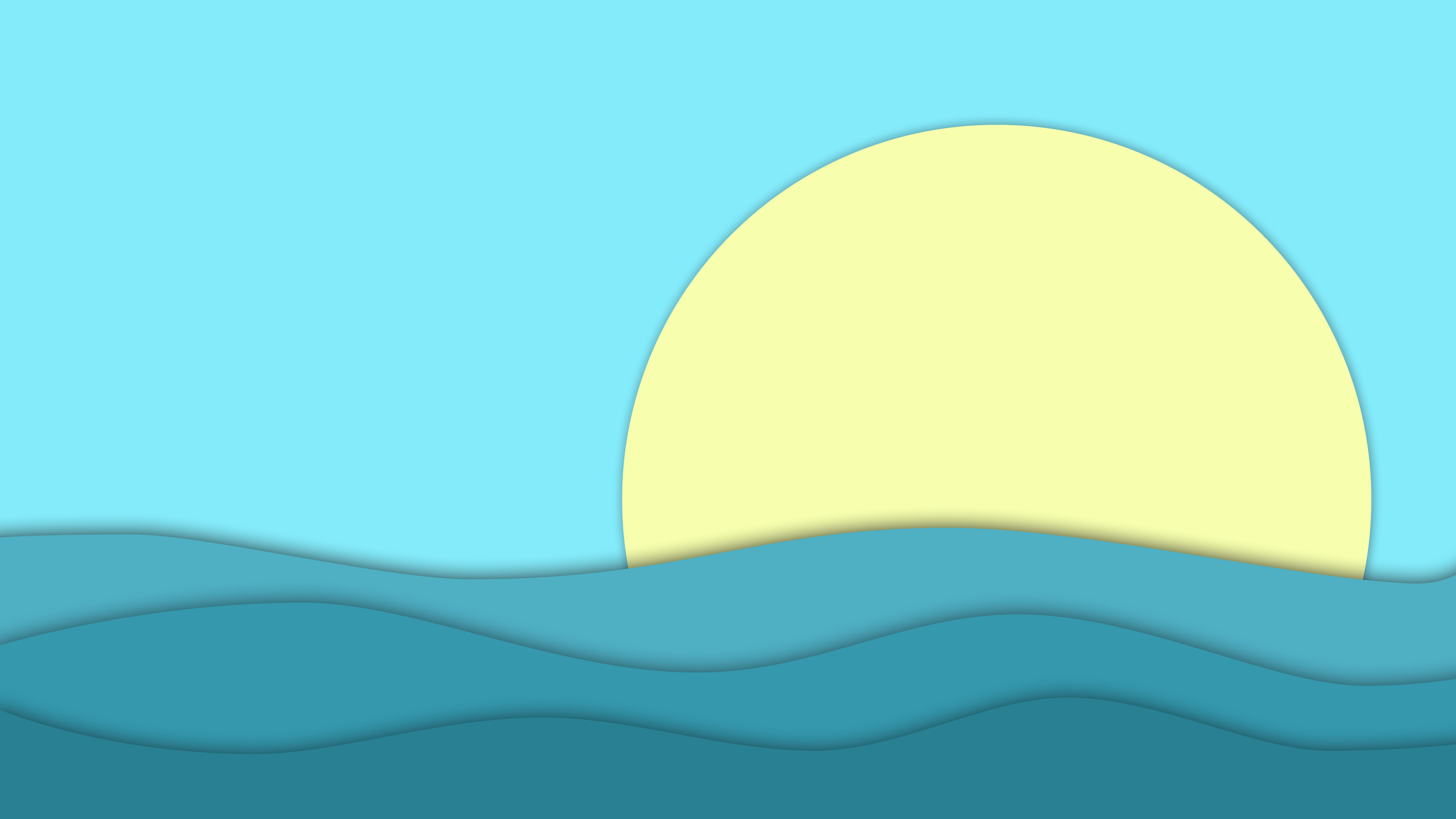 PCデスクトップに水, 海洋, 地球, 太陽, ミニマリスト画像を無料でダウンロード