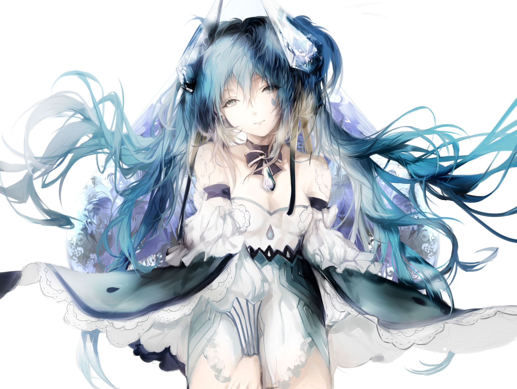 Laden Sie das Vocaloid, Blaue Haare, Hatsune Miku, Animes, Lange Haare, Twintails-Bild kostenlos auf Ihren PC-Desktop herunter