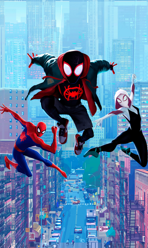 Handy-Wallpaper Filme, Spider Man, Meilen Morales, Spider Gwen, Spider Man: A New Universe kostenlos herunterladen.