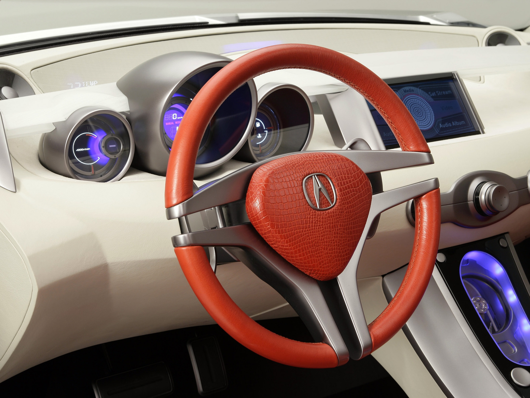 steering wheel, cars, acura, interior, concept, rudder, salon, speedometer, rd x
