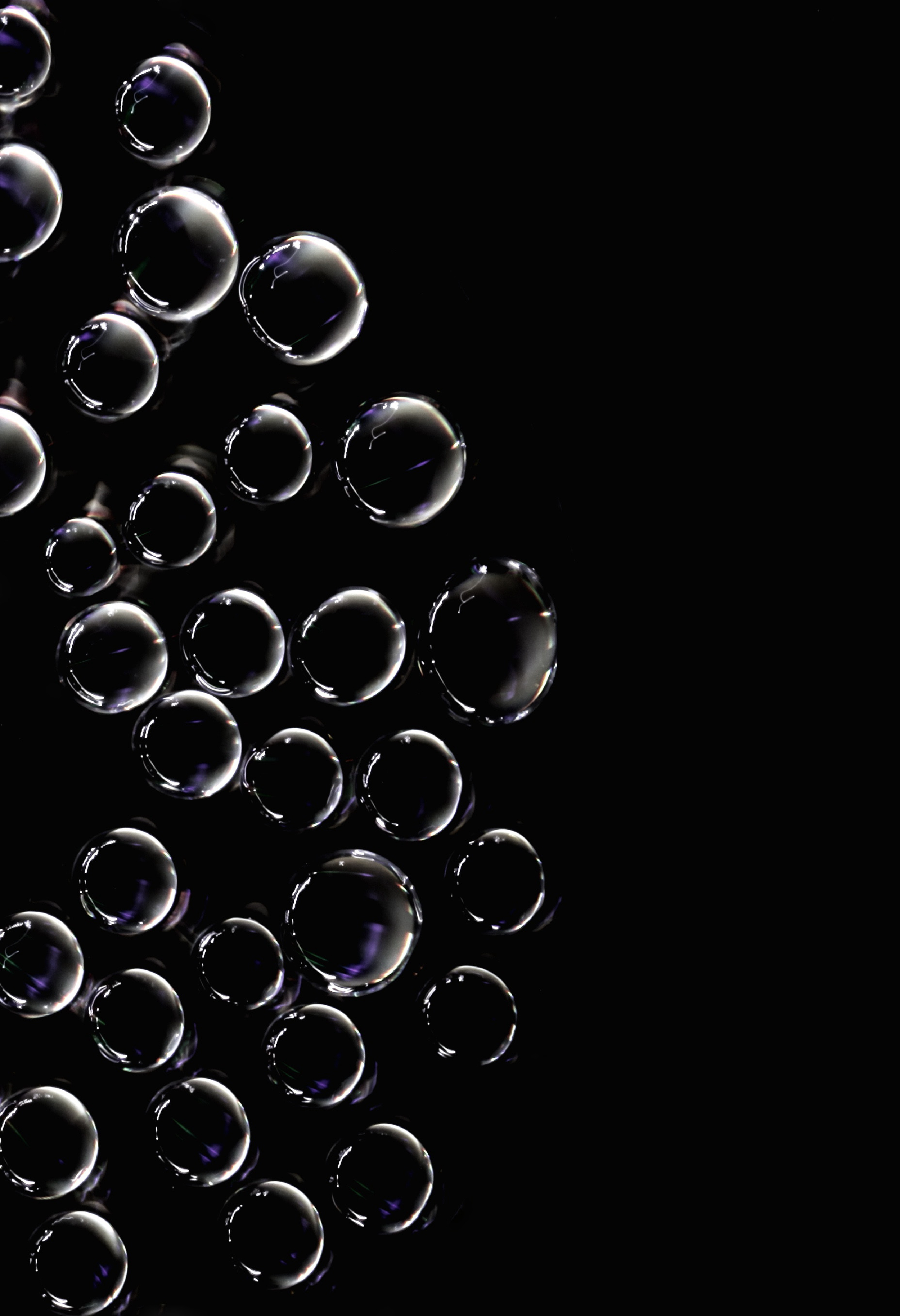 Download mobile wallpaper Bw, Chb, Circles, Bubbles, Dark for free.