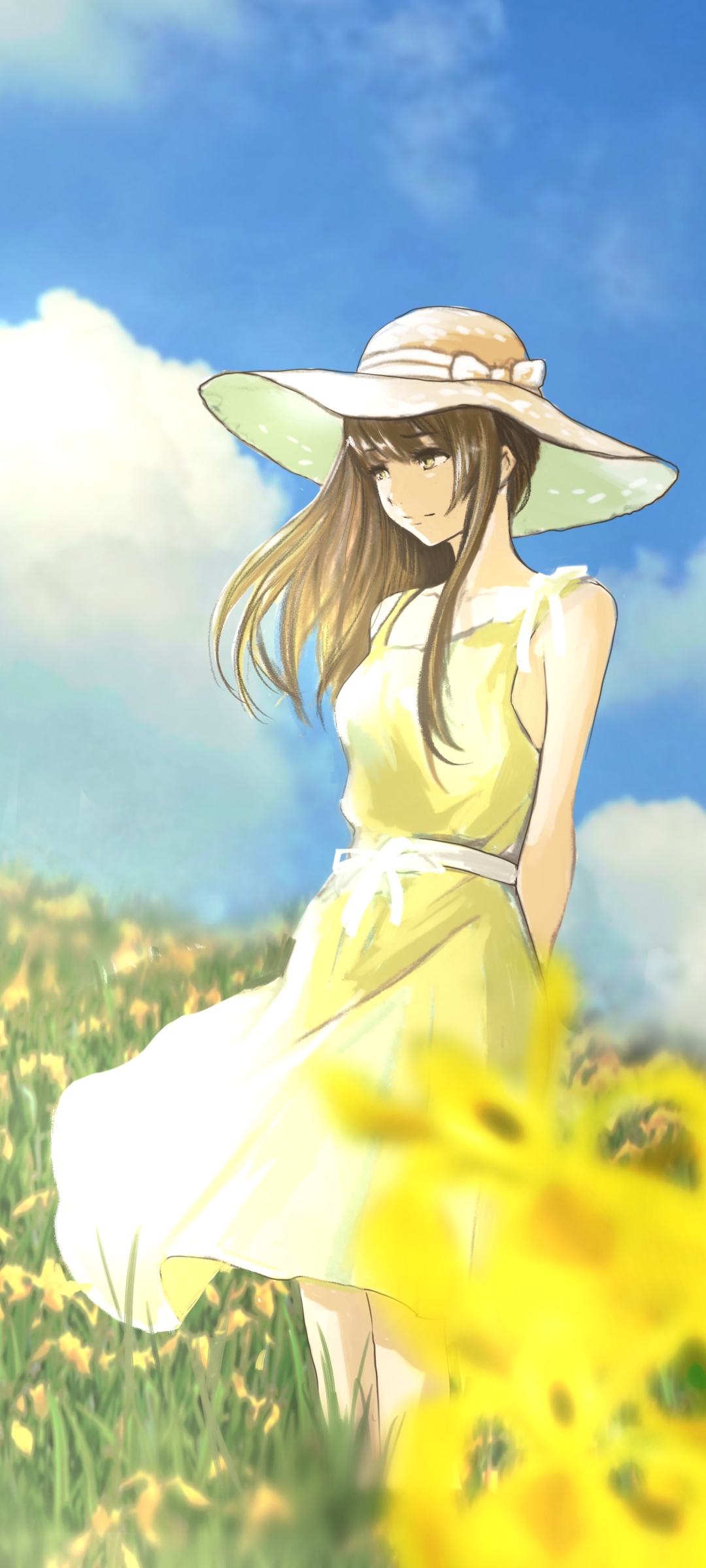 Download mobile wallpaper Anime, Meadow, Original for free.