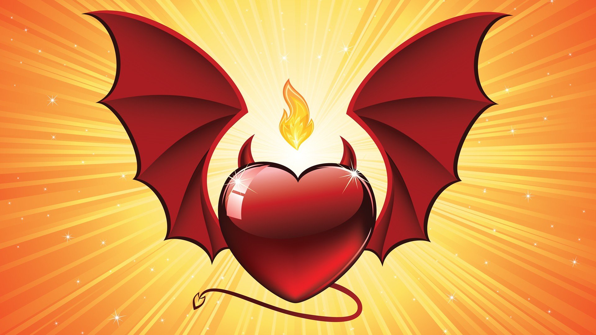 無料モバイル壁紙翼, バレンタイン・デー, 火, 心臓, ホリデーをダウンロードします。
