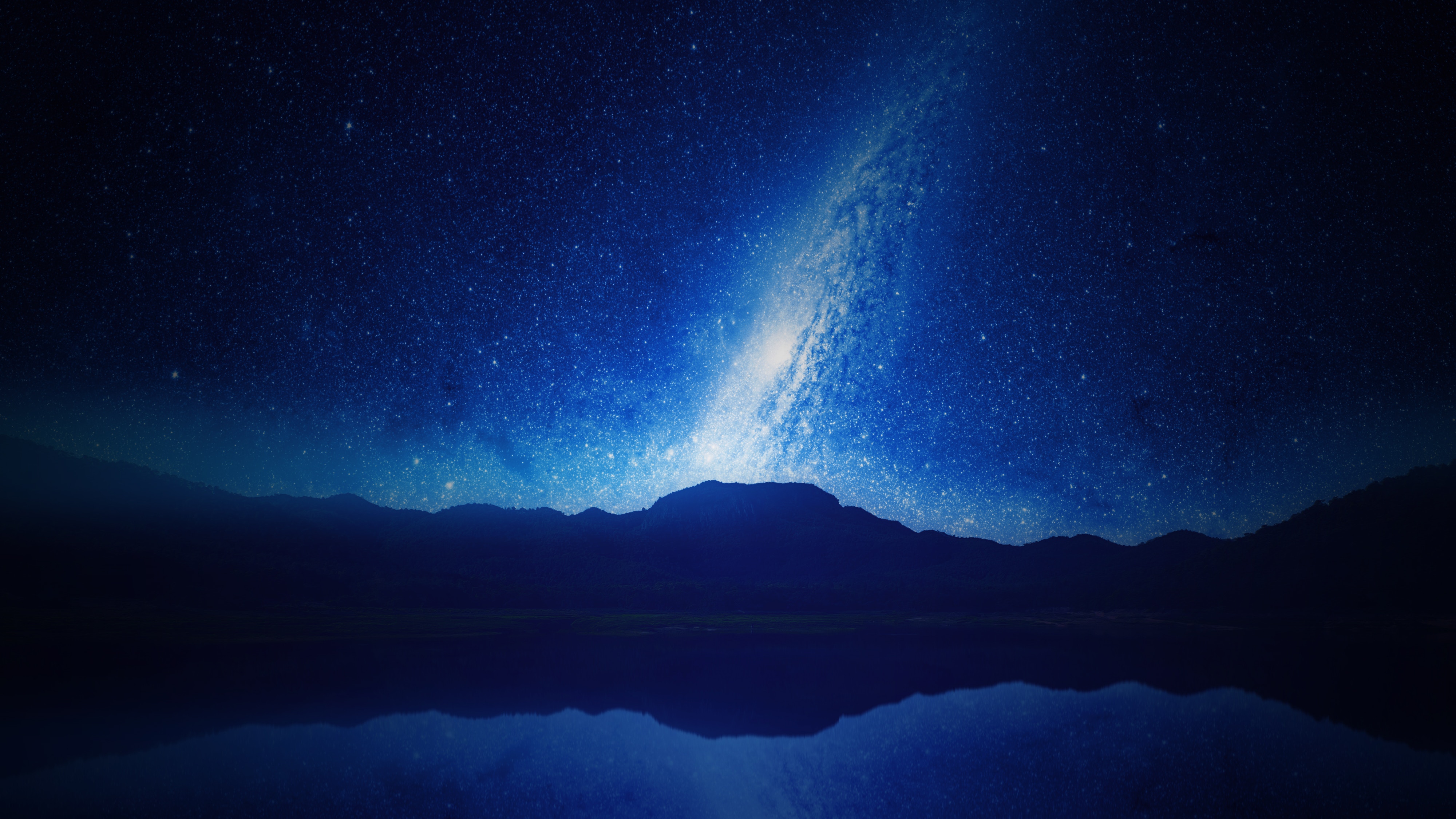 Download PC Wallpaper milky way, starry sky, universe, mountains, night