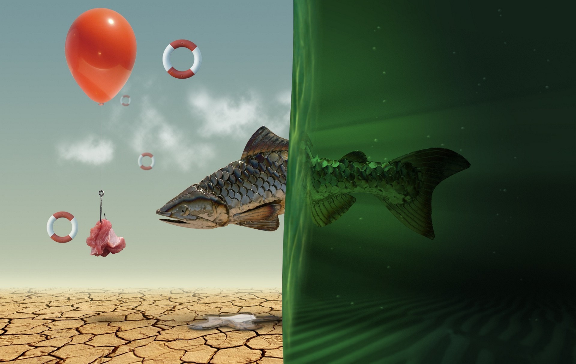 Free download wallpaper Animal, Artistic, Fish on your PC desktop