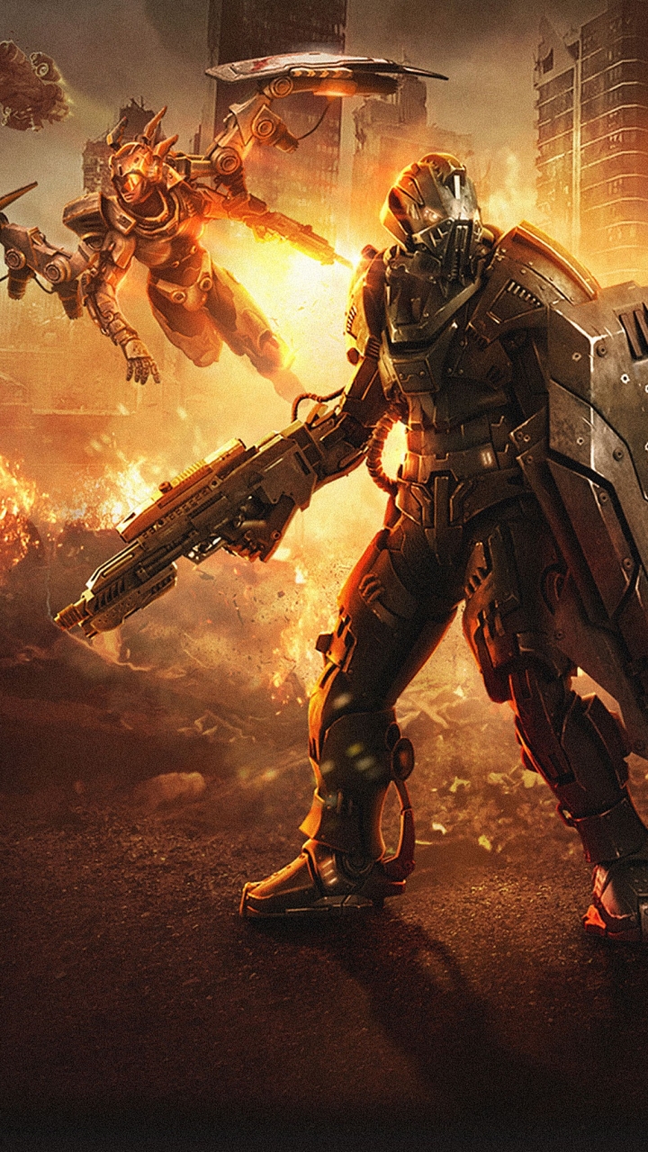 Download mobile wallpaper Weapon, Warrior, Sci Fi, Armor, Futuristic for free.