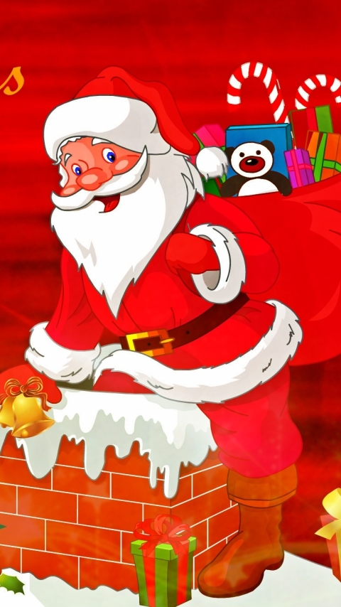 Download mobile wallpaper Christmas, Holiday, Christmas Tree, Santa, Merry Christmas for free.
