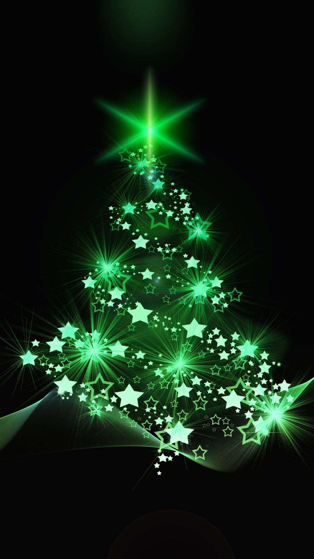 Скачать картинку Рождество, Зеленый, Рождественская Елка, Звезда, Звёзды, Праздничные в телефон бесплатно.