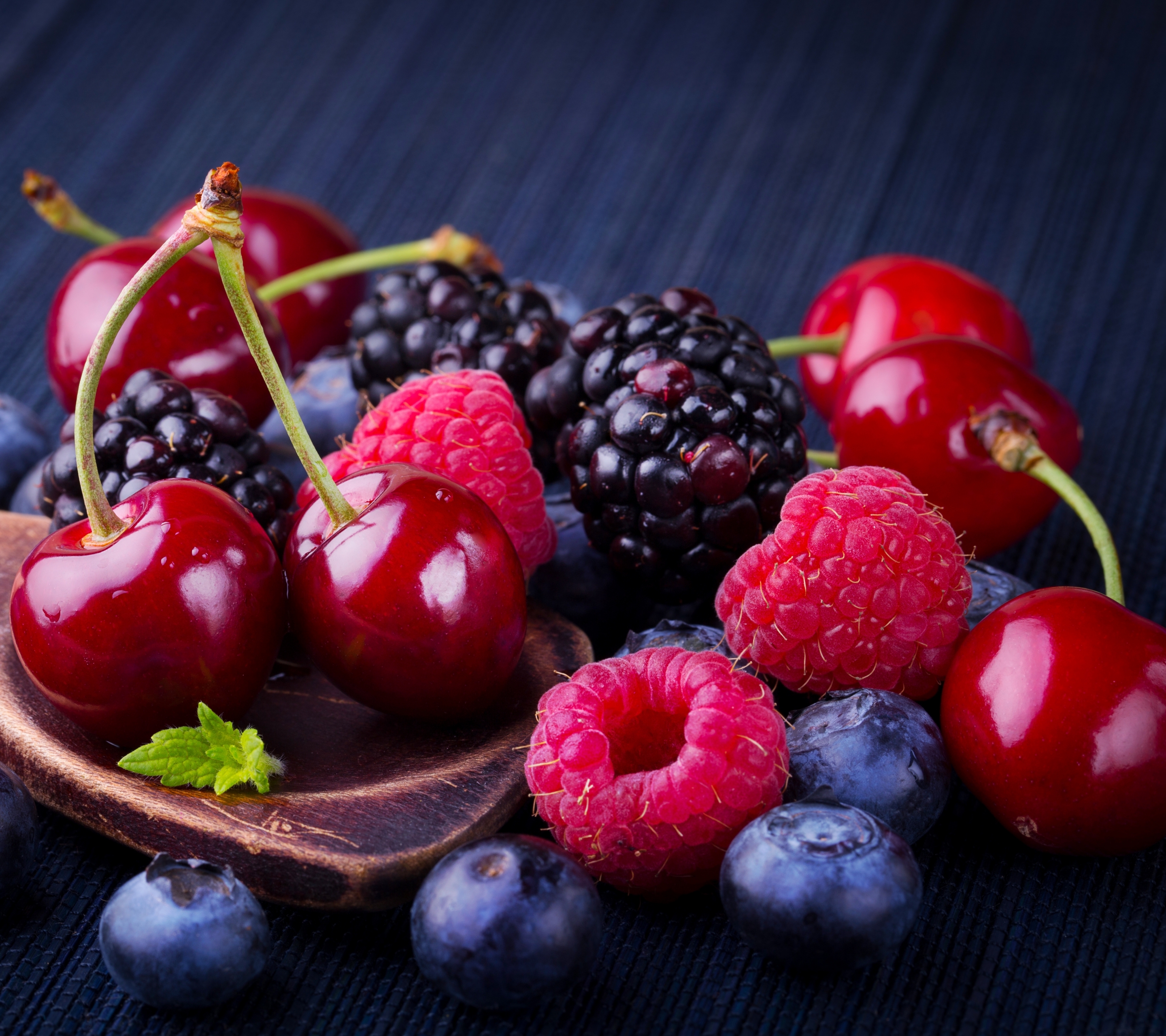 Download mobile wallpaper Food, Cherry, Blueberry, Raspberry, Blackberry, Berry for free.