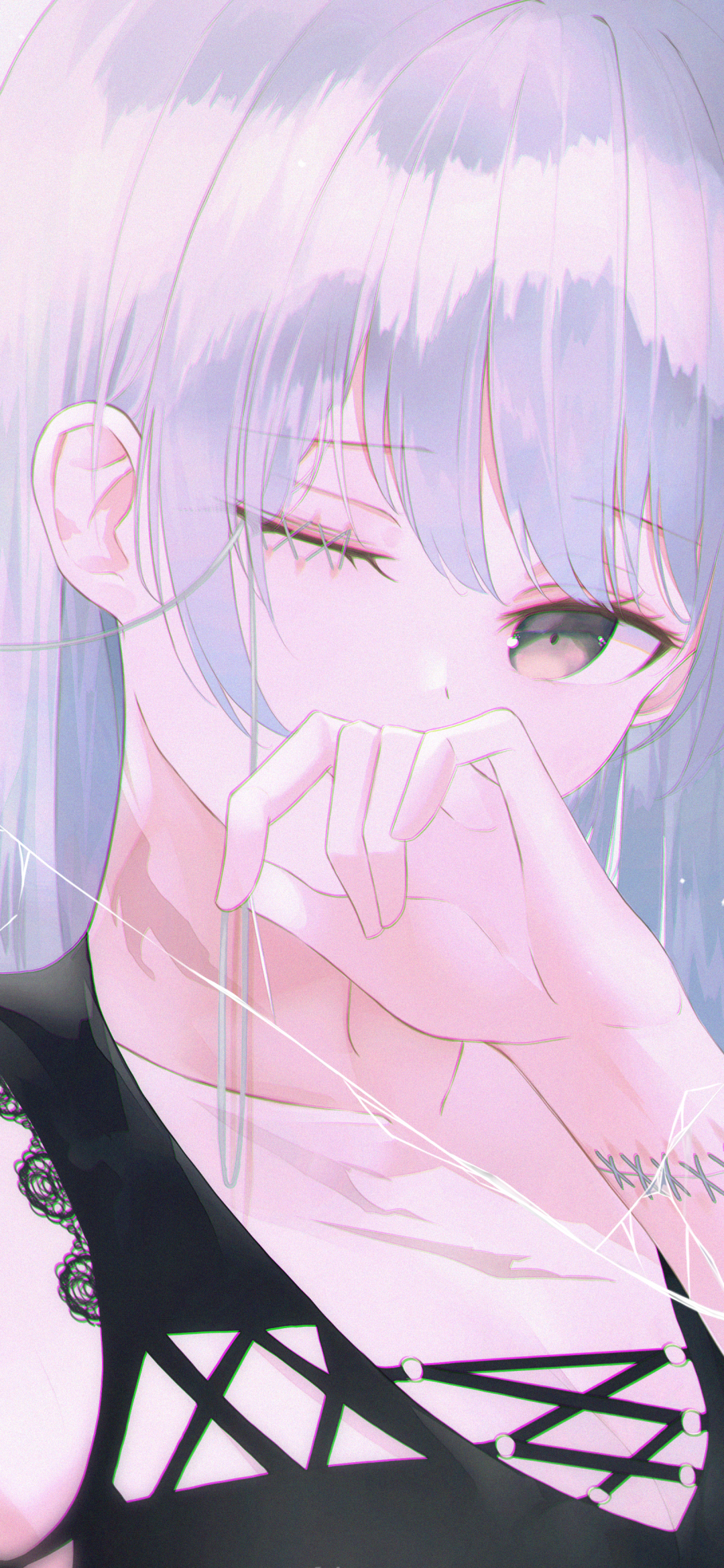 Download mobile wallpaper Anime, Girl, Sad, White Hair for free.