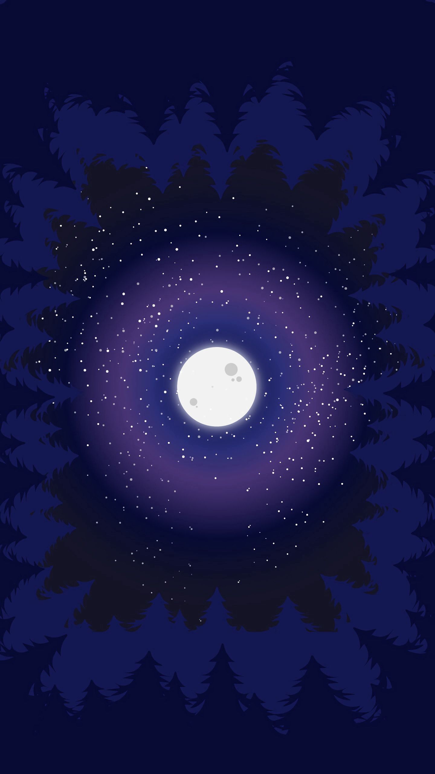 moonlight, vector, art, trees, moon, forest