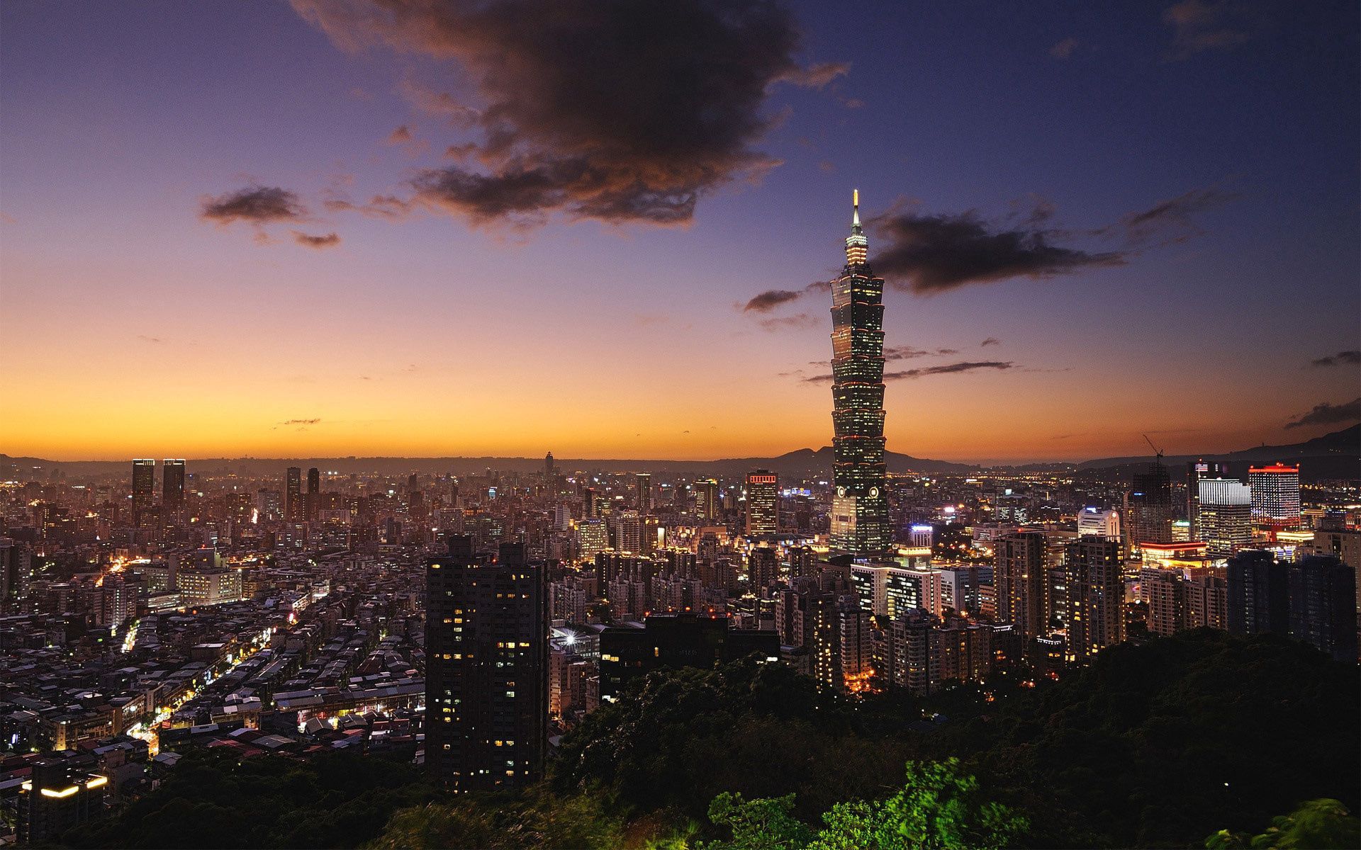 taiwan, cities, view from above, skyscrapers, taipei
