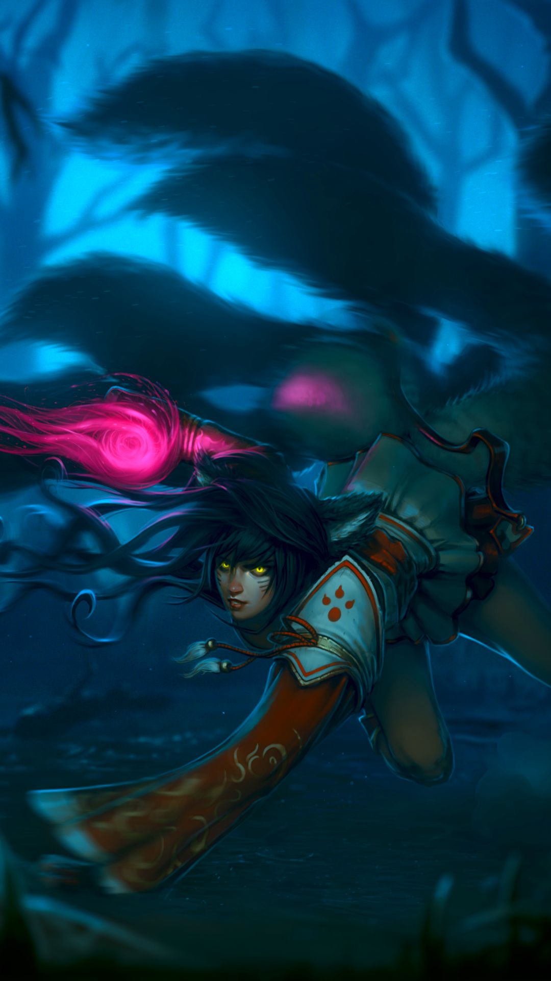 Download mobile wallpaper League Of Legends, Dark, Video Game, Ahri (League Of Legends) for free.