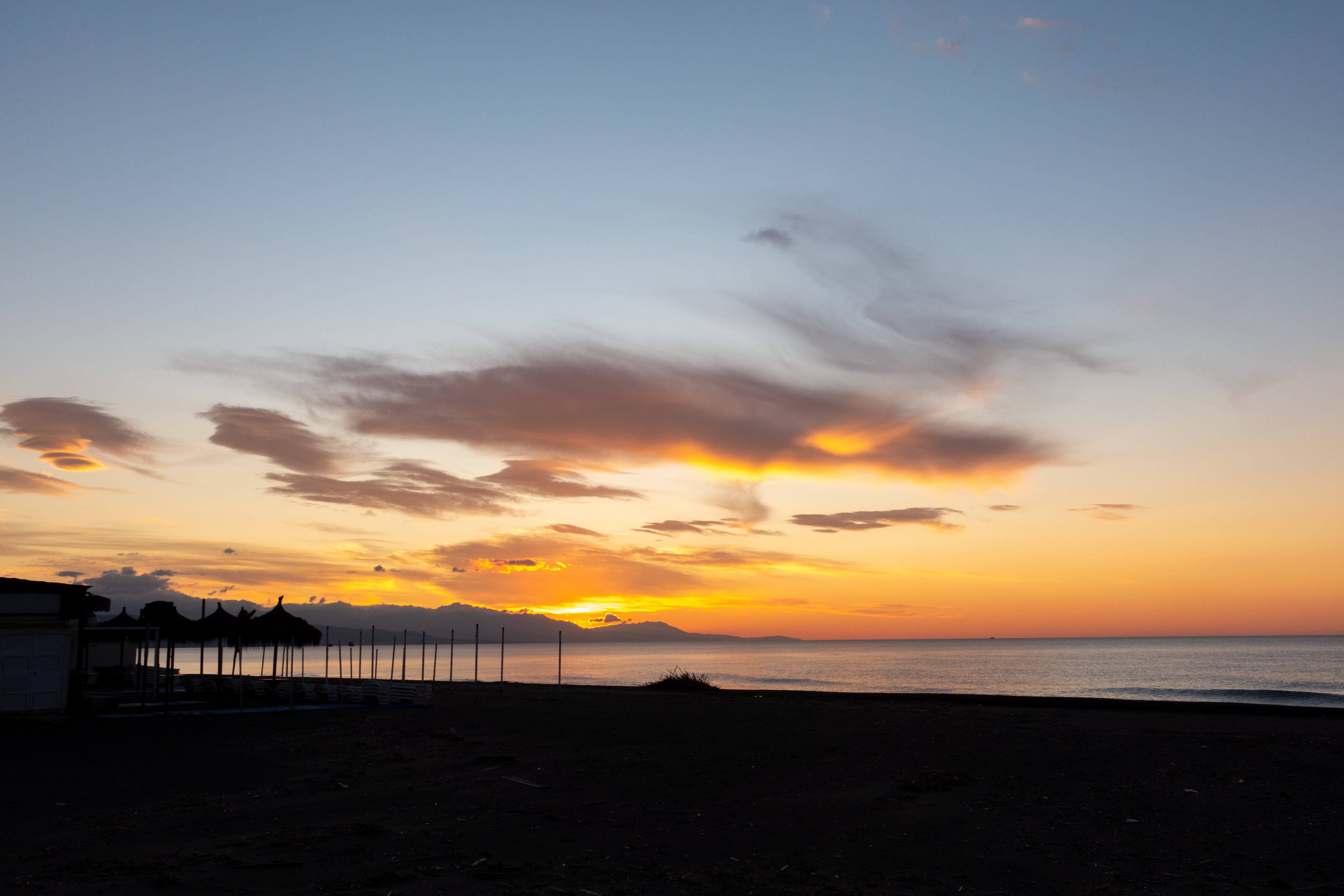 Laden Sie das Natur, Sunset, Sky, Sea, Clouds, Küste-Bild kostenlos auf Ihren PC-Desktop herunter