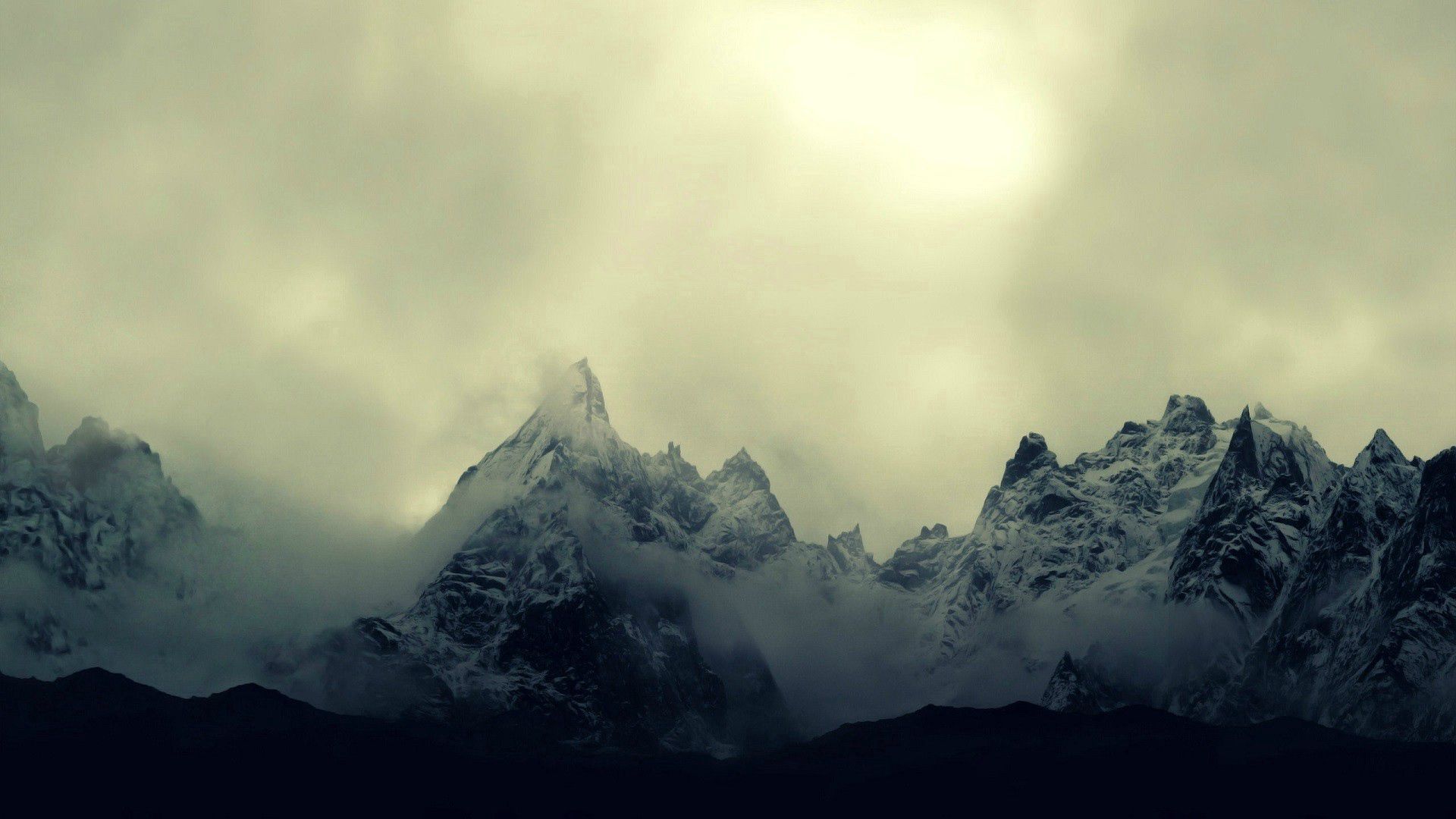 Laden Sie das Nebel, Natur, Sky, Mountains, Schnee-Bild kostenlos auf Ihren PC-Desktop herunter