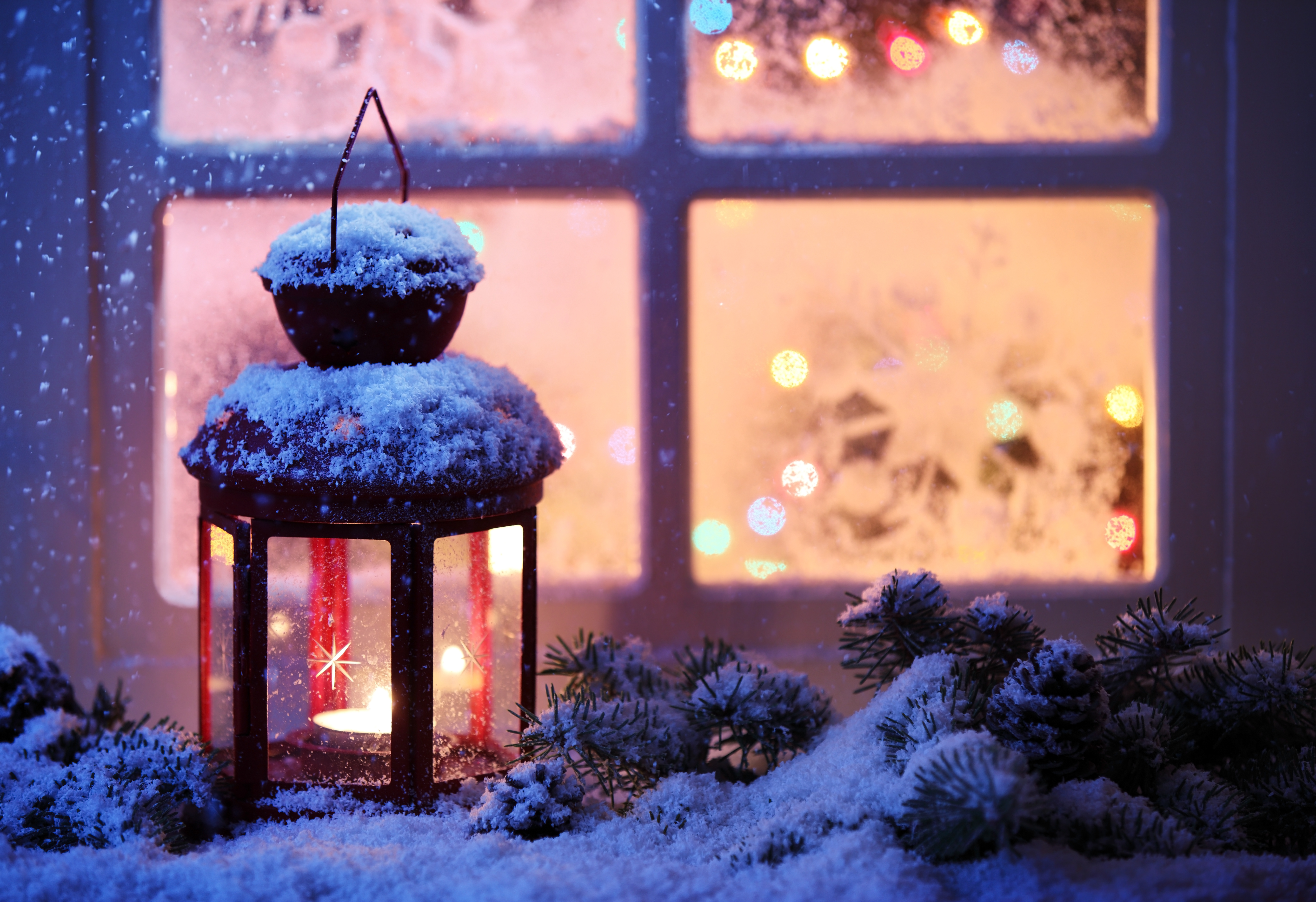 Download mobile wallpaper Winter, Light, Christmas, Holiday, Lantern for free.