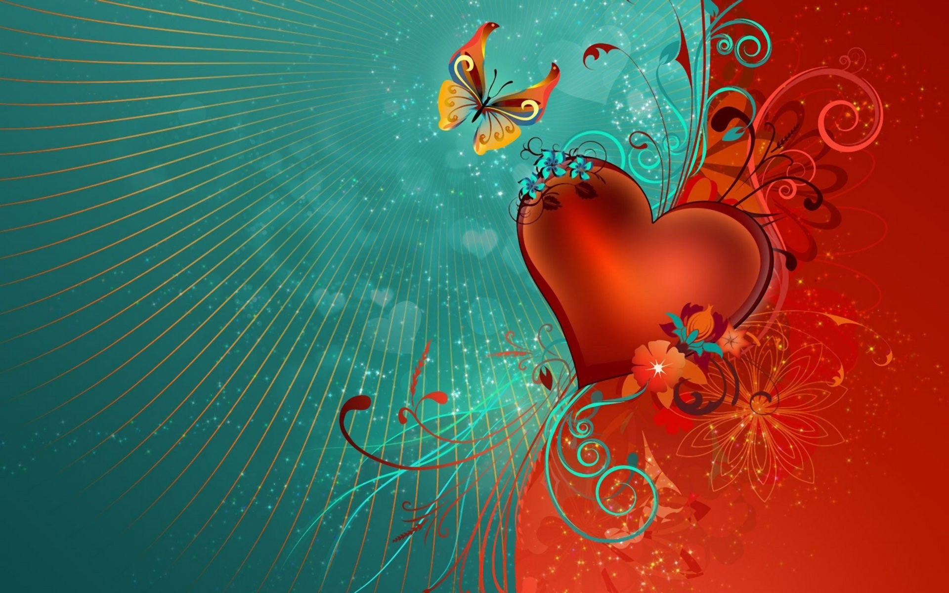 Download mobile wallpaper Vector, Colors, Butterfly, Heart, Artistic for free.