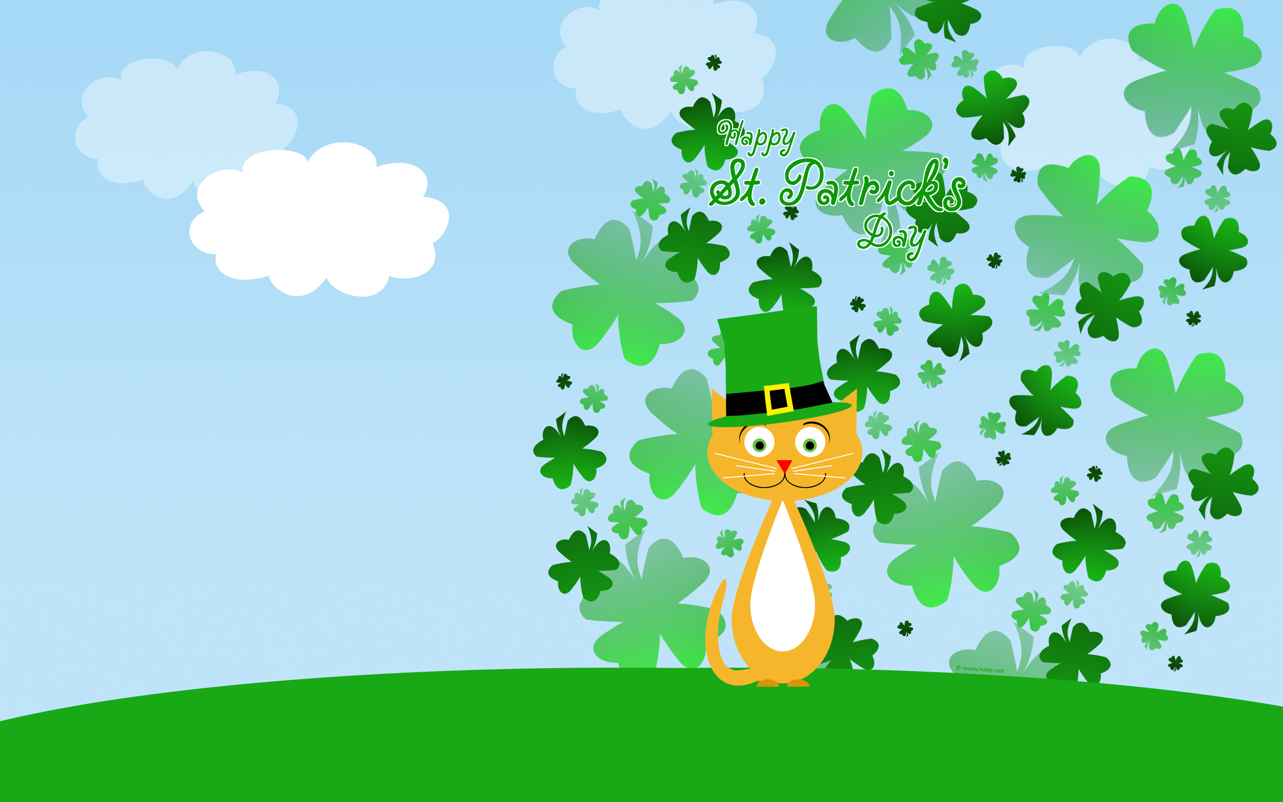 Free download wallpaper Cat, Holiday, Clover, St Patrick's Day on your PC desktop