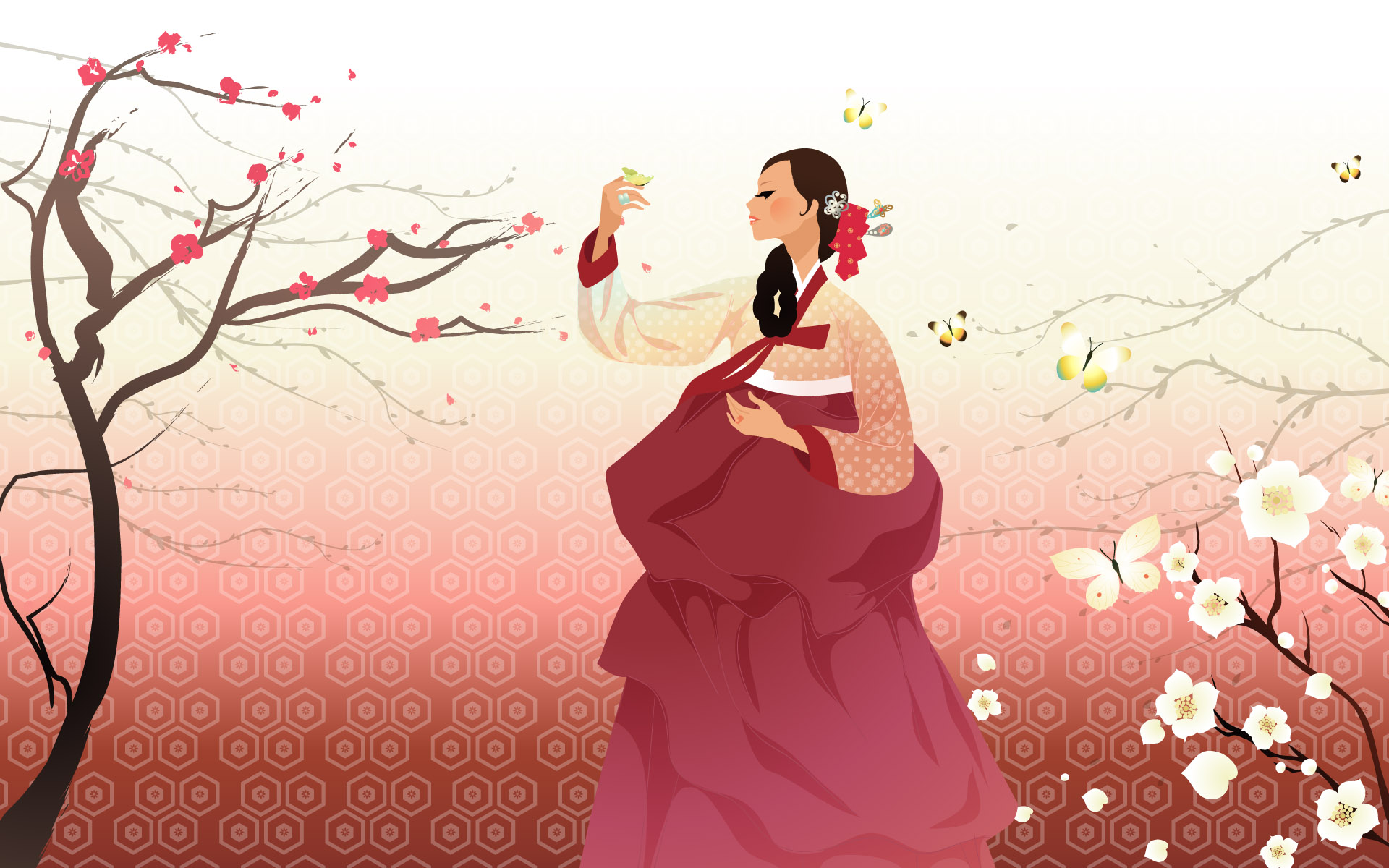 women, artistic, korea, traditional costume