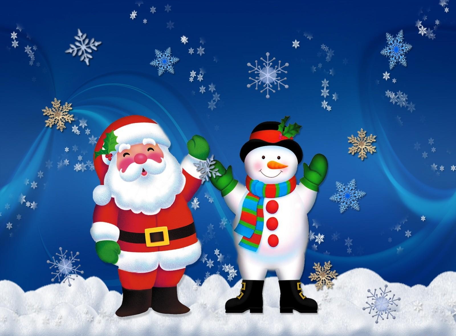 87962 Bild herunterladen weihnachten, feiertage, weihnachtsmann, schneeflocken, schneemann, urlaub, stimmung - Hintergrundbilder und Bildschirmschoner kostenlos