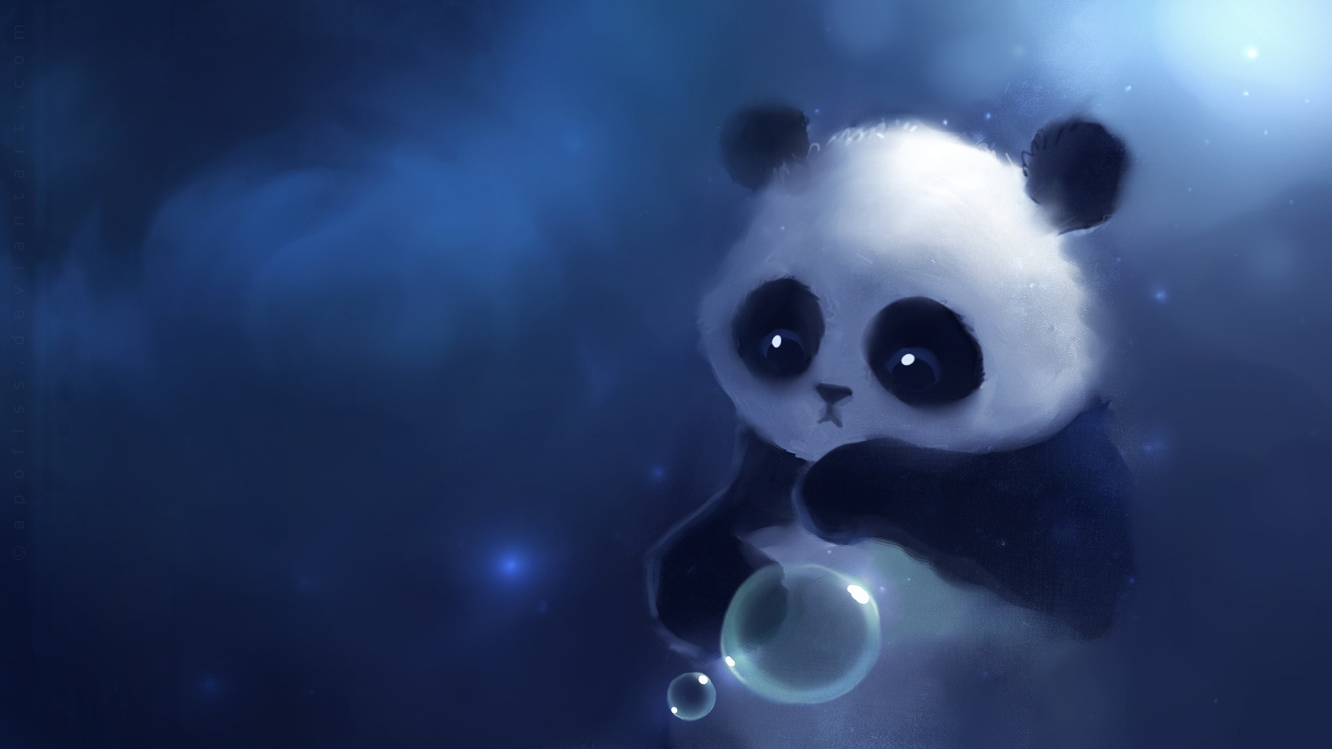 41806 скачать обои панды, рисунки, животные, синие - заставки и картинки бесплатно