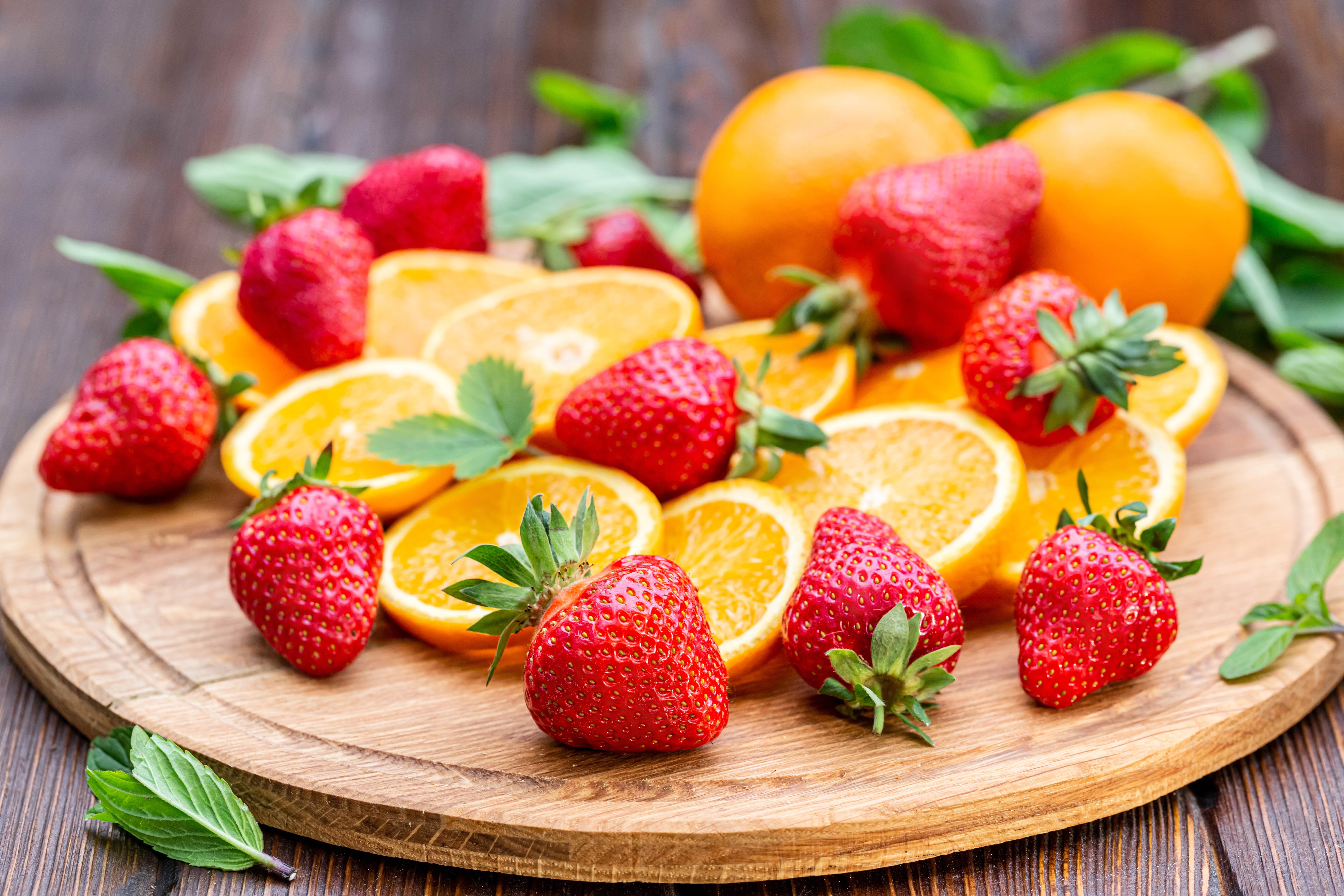 Free download wallpaper Fruits, Food, Strawberry, Still Life, Berry, Fruit, Orange (Fruit) on your PC desktop