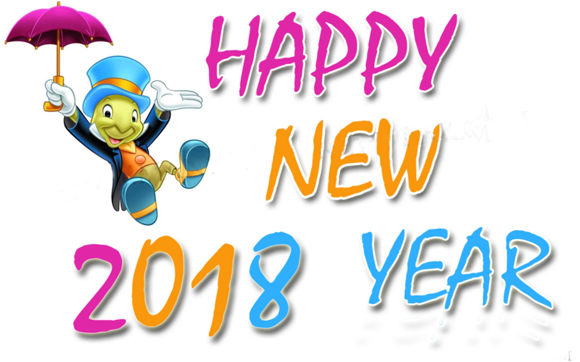 1504443 baixar papel de parede feriados, ano novo 2018, feliz ano novo, feriado, grilo falante, ano novo - protetores de tela e imagens gratuitamente