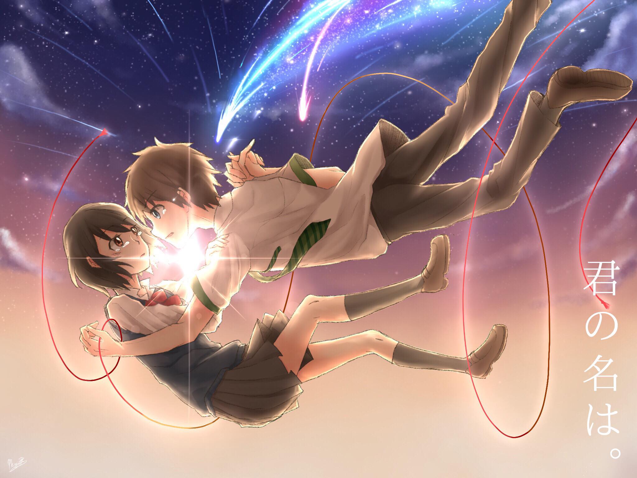 Laden Sie das Animes, Your Name Gestern Heute Und Für Immer, Kimi No Na Wa, Mitsuha Miyamizu, Taki Tachibana-Bild kostenlos auf Ihren PC-Desktop herunter