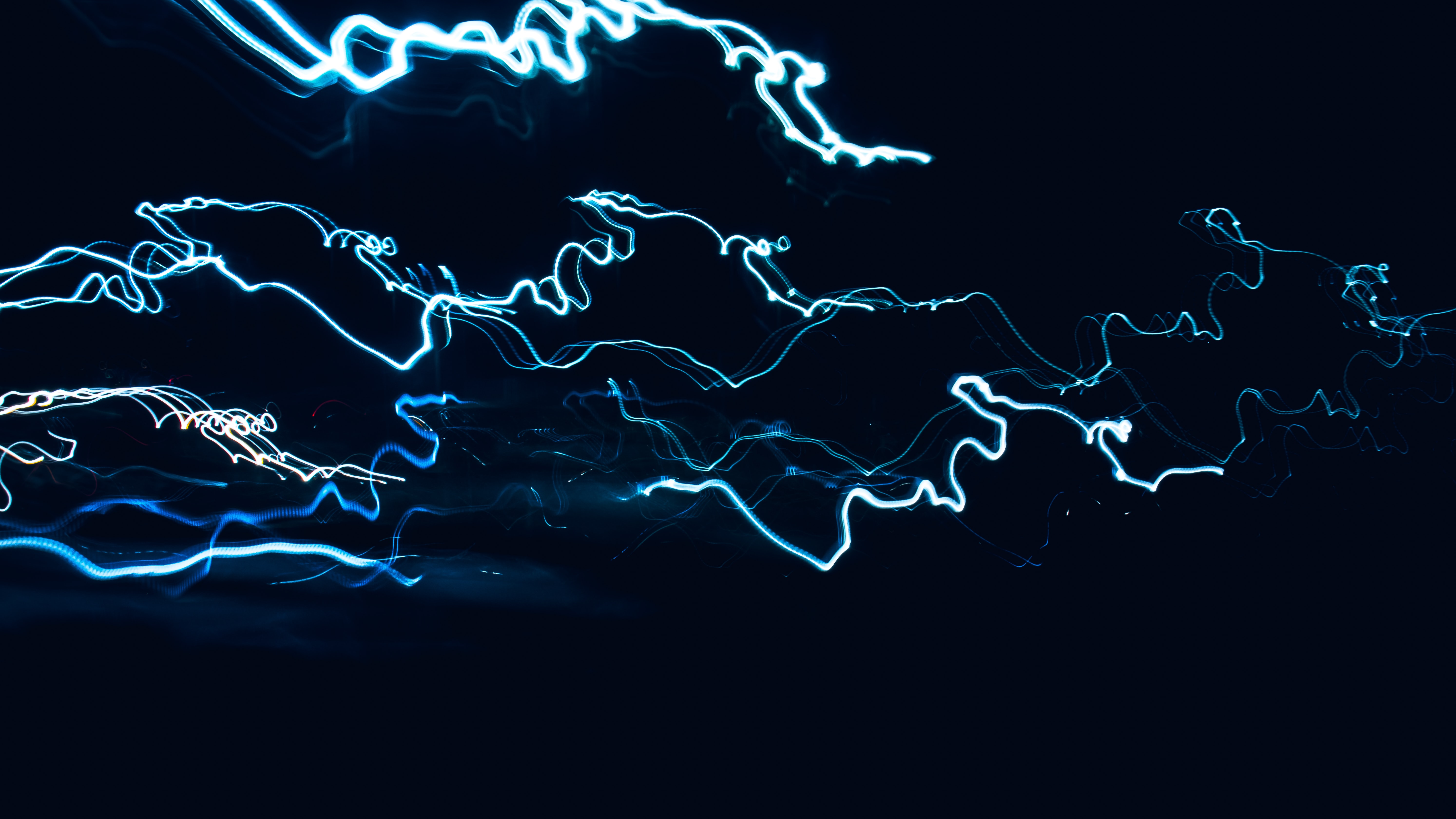 Download mobile wallpaper Long Exposure, Glow, Neon, Lines, Abstract, Dark for free.