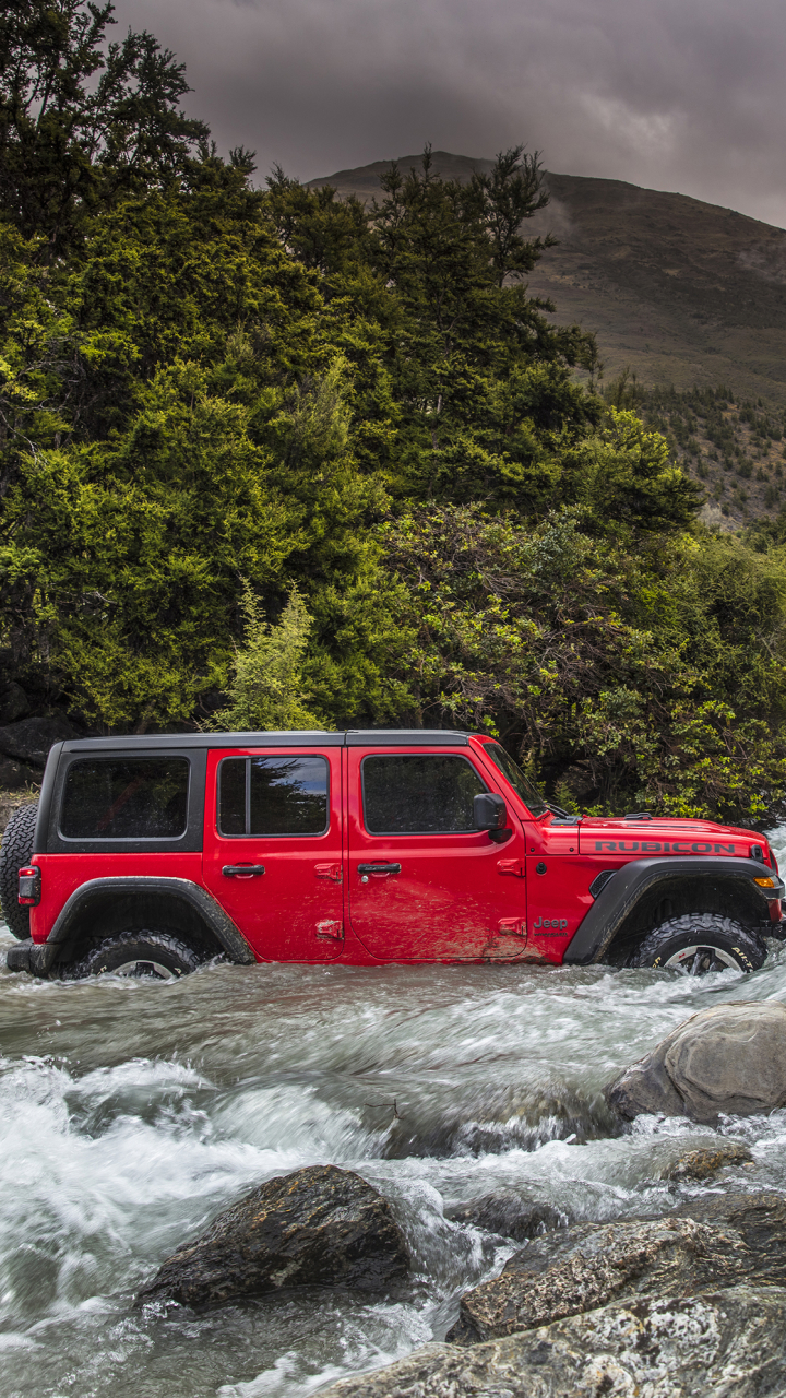 Download mobile wallpaper Car, Suv, Jeep, River, Jeep Wrangler, Vehicle, Vehicles for free.