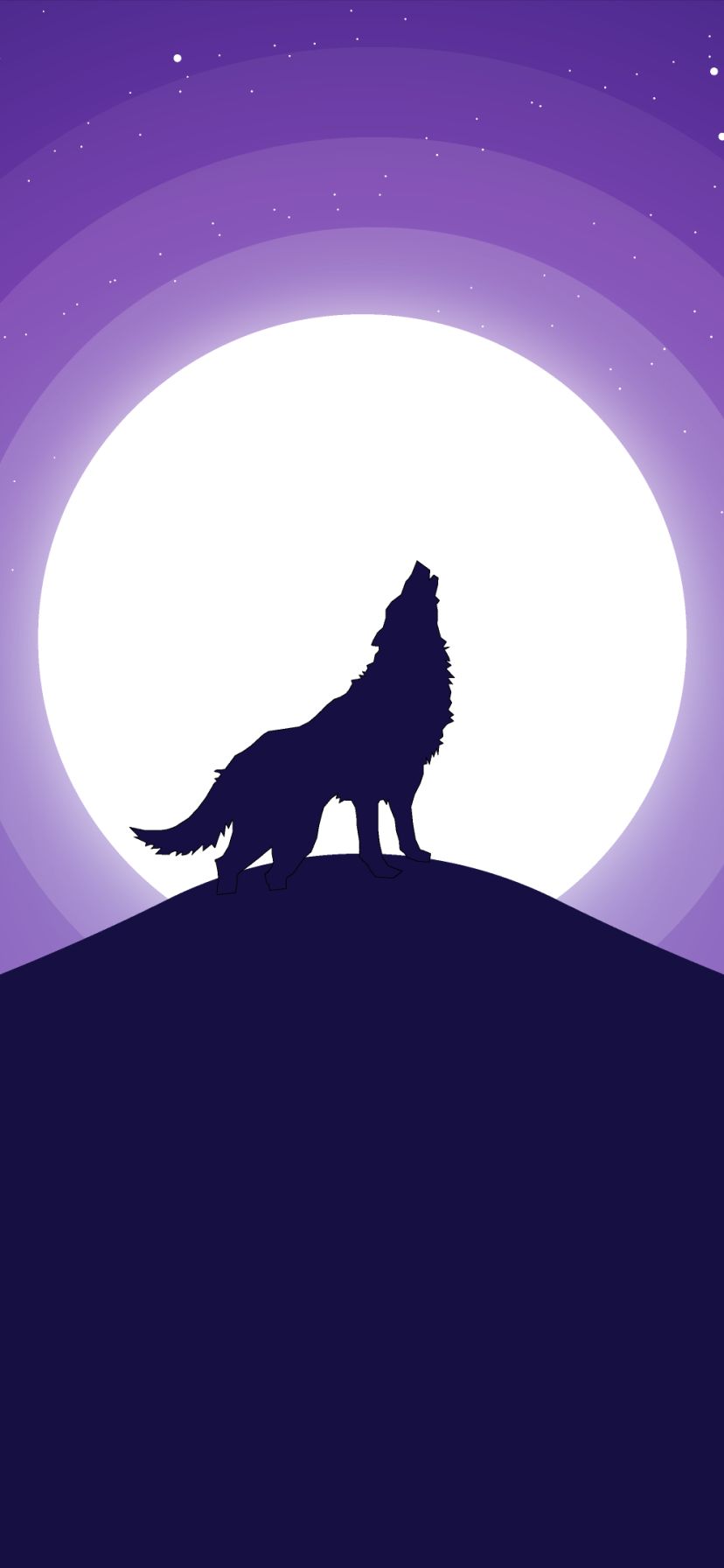Download mobile wallpaper Night, Vector, Illustration, Wolf, Animal, Artistic for free.