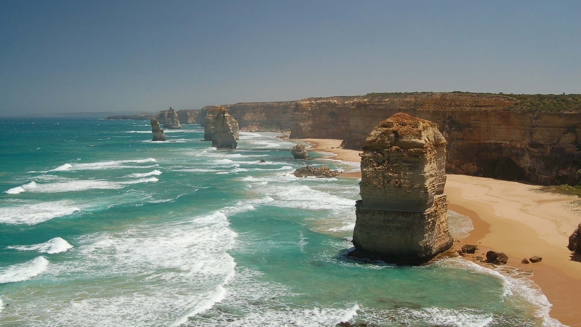 earth, the twelve apostles, beach, cliff, nature, sand, sea, victoria (australia), water