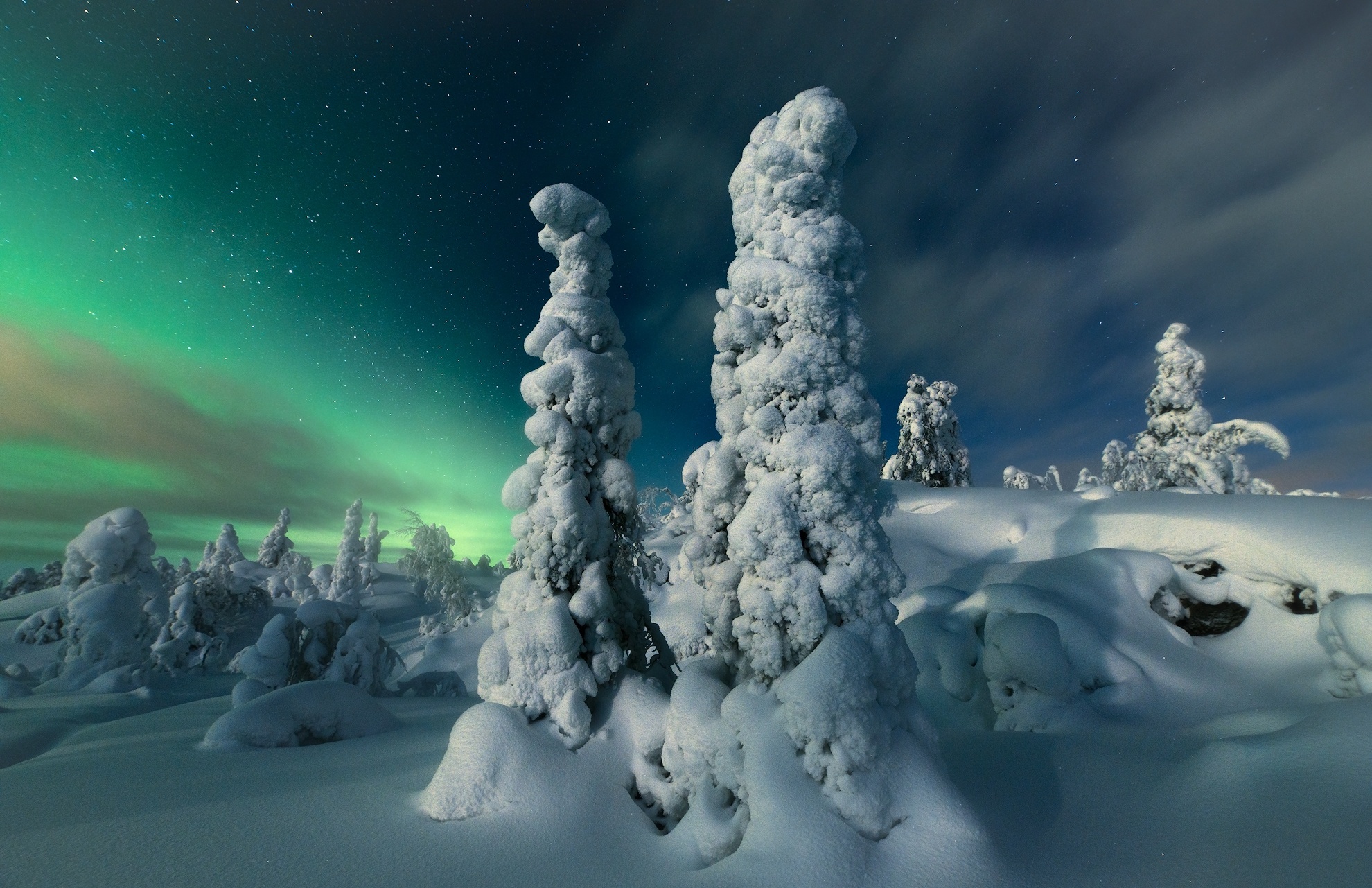 Скачать обои бесплатно Зима, Природа, Небо, Снег, Северное Сияние, Земля/природа картинка на рабочий стол ПК
