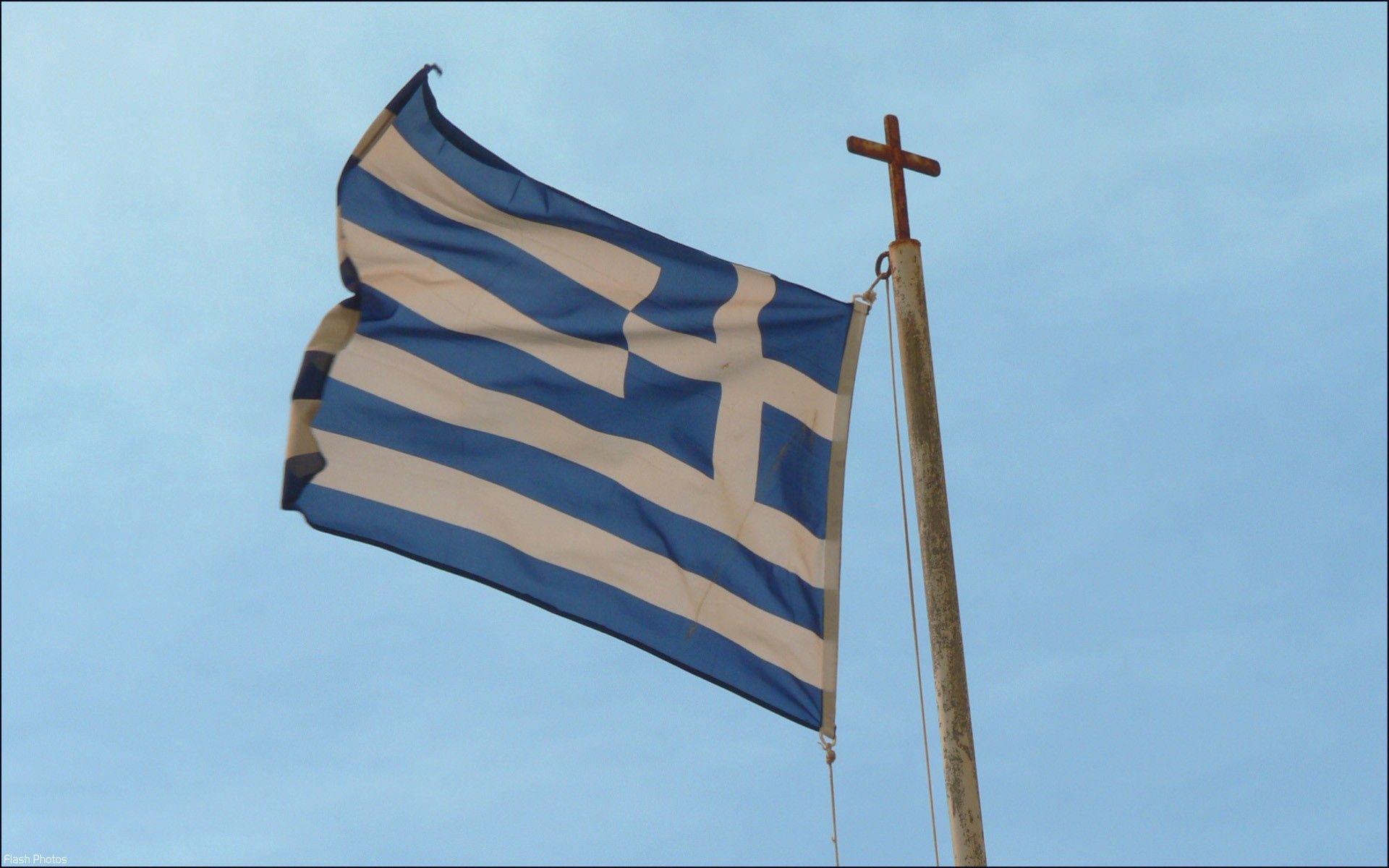 greece, miscellanea, miscellaneous, flag, material, wind, symbolism
