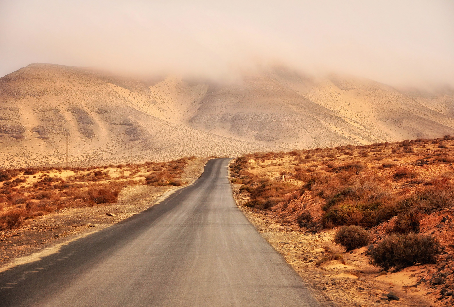 Download mobile wallpaper Landscape, Sand, Desert, Road, Man Made for free.